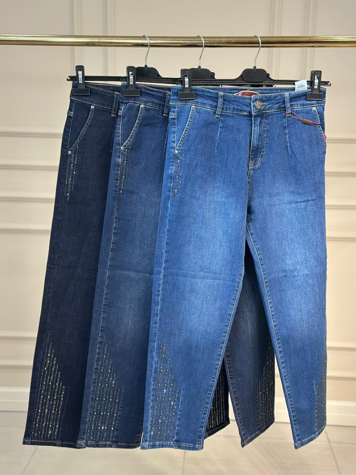 0290 Paça Prop Taşlı Mom Jean