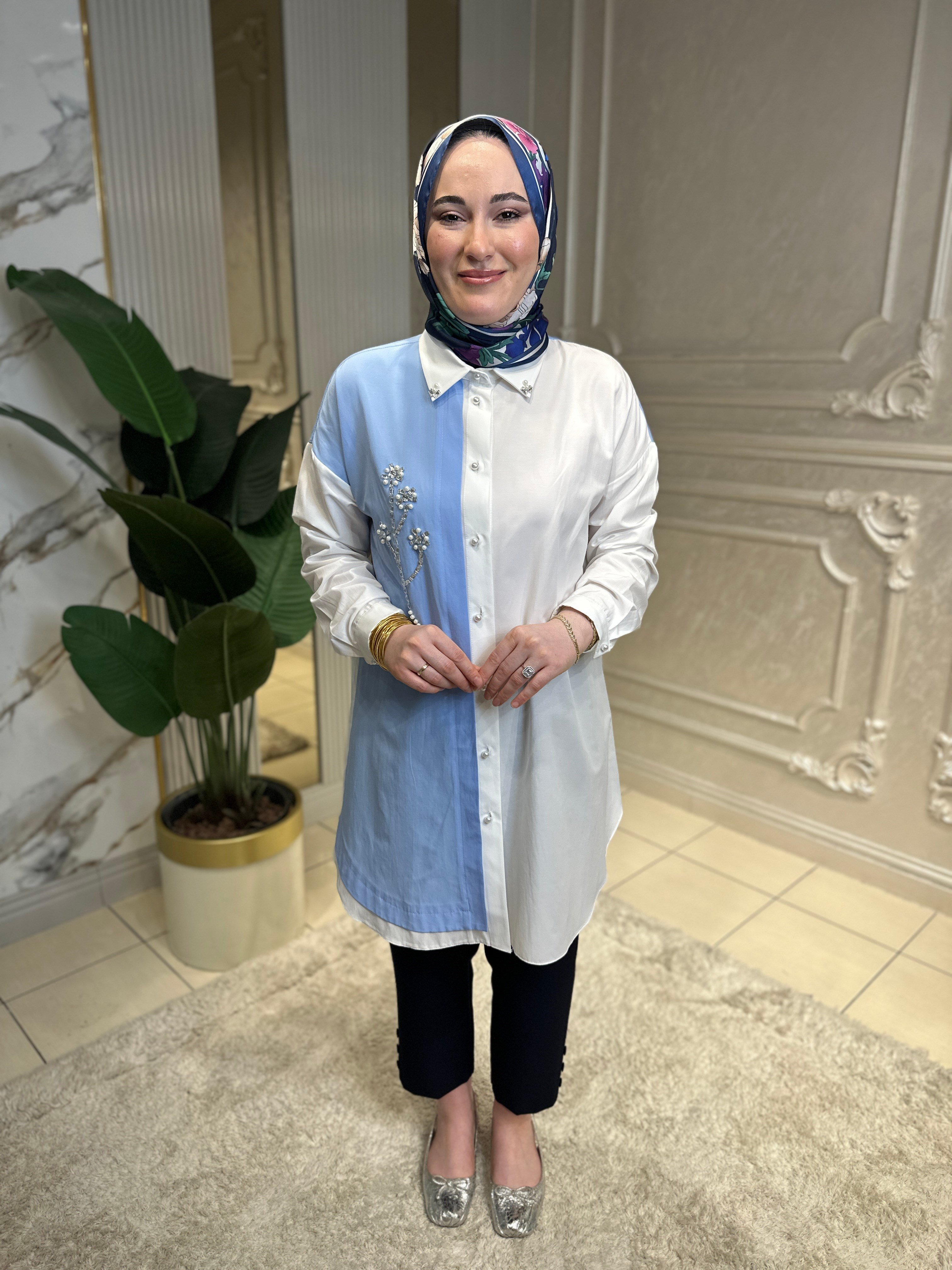 1314 Taşlı Cotton Gömlek