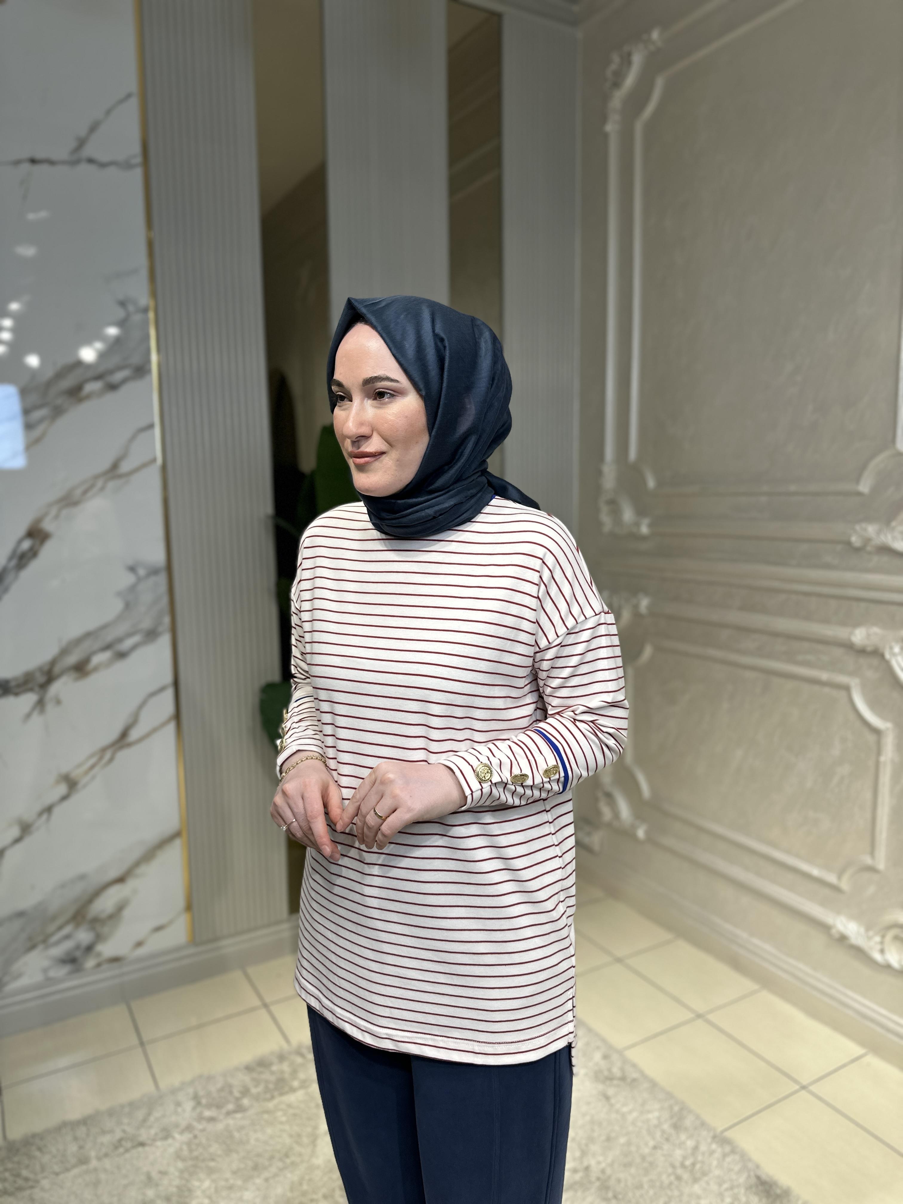 1385 Çizgili T-Shirt