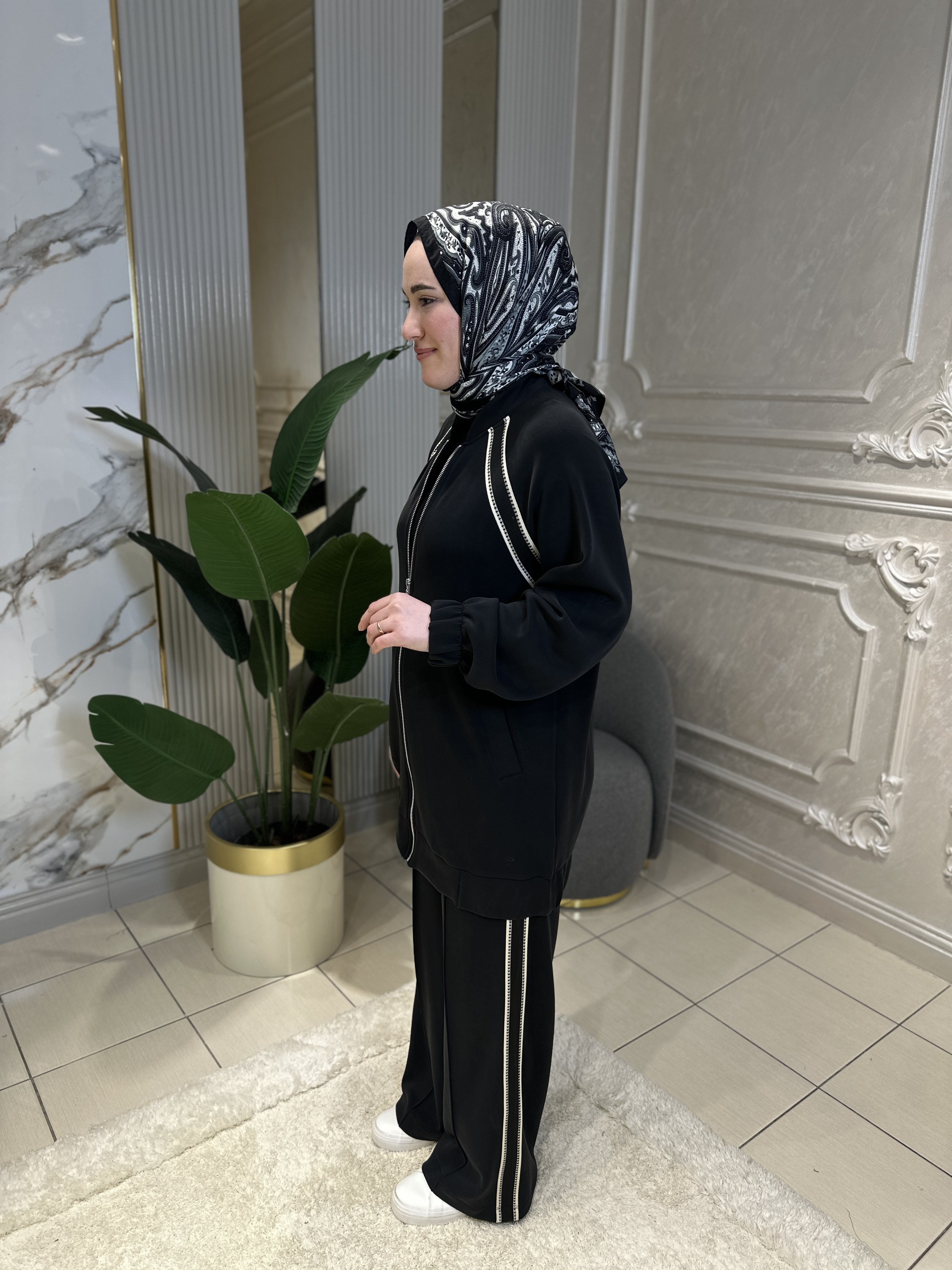 14290 Biye Detaylı Pantolon Takım