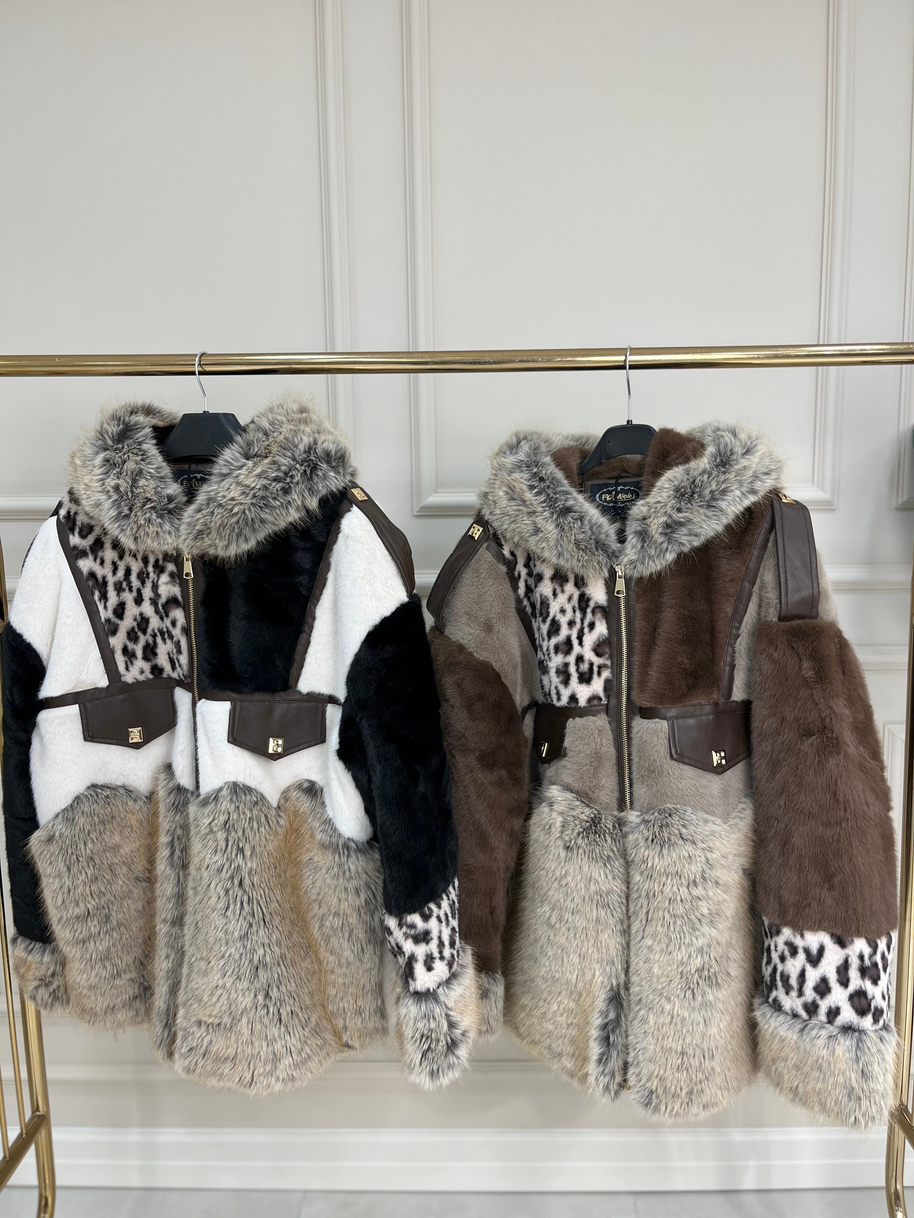 202261 Leopar Kürklü Mont