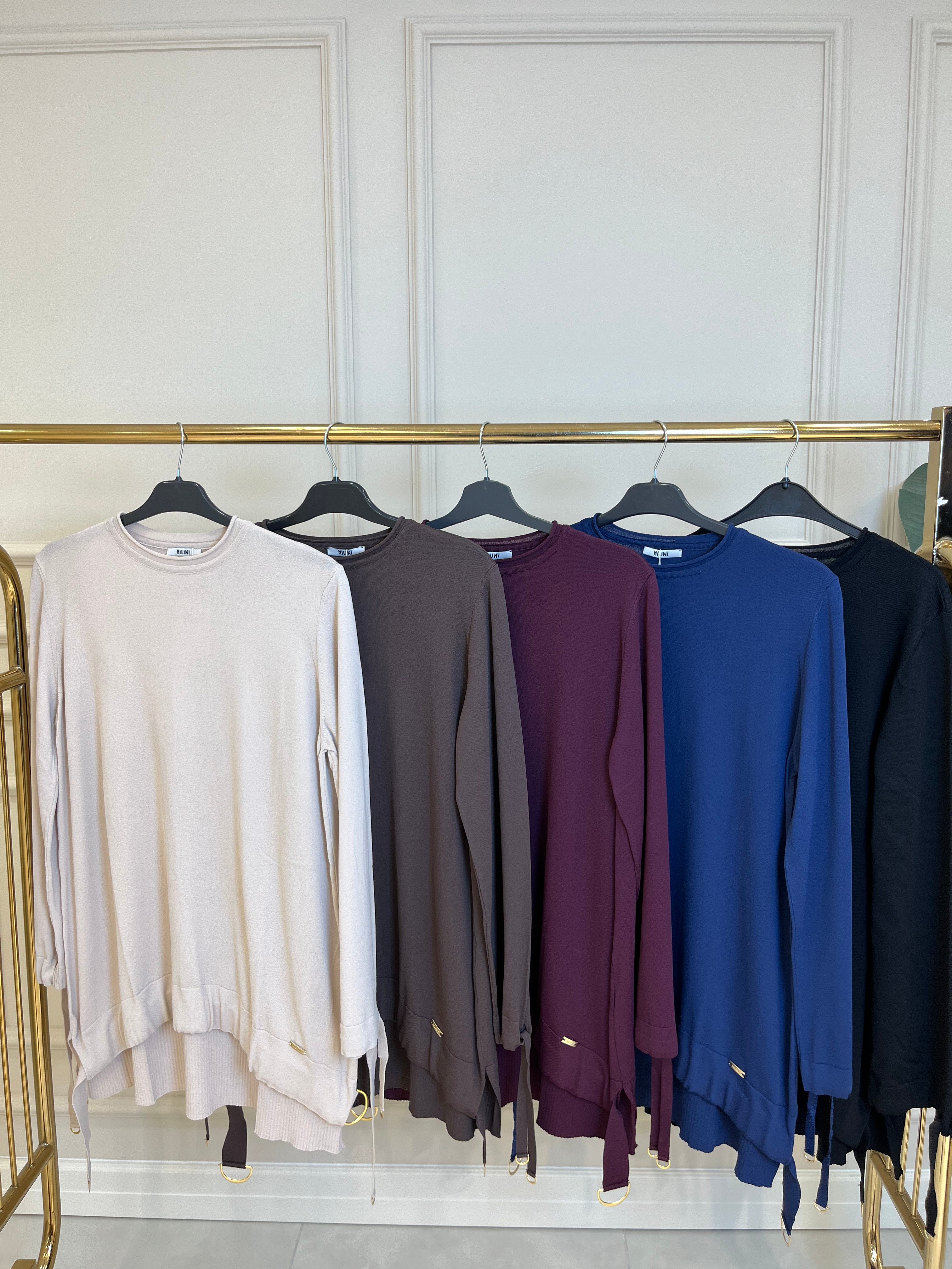 3111 Ön Eteği ve Kolları Büzgülü Tunik