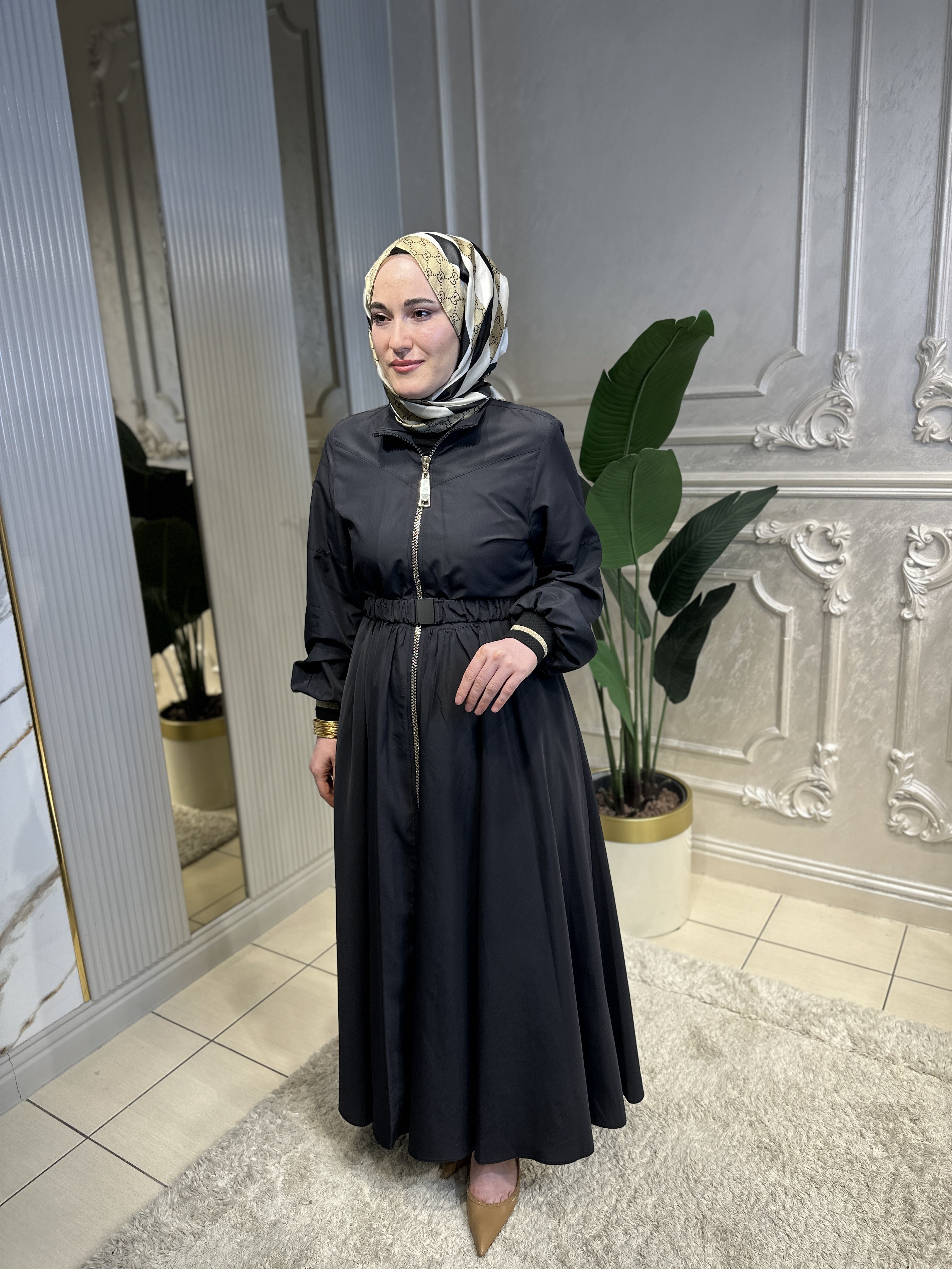 4828 Shıny Zıpper Elbise