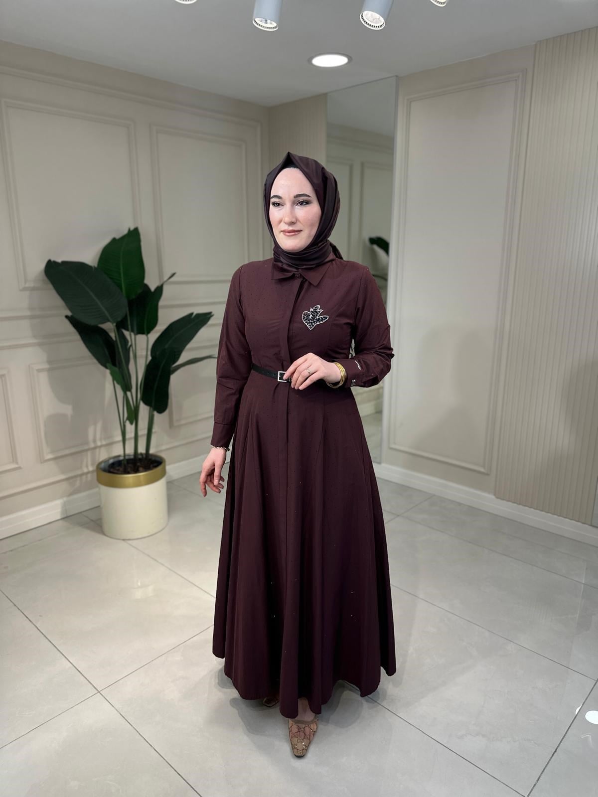 5416 Kamalı Elbise