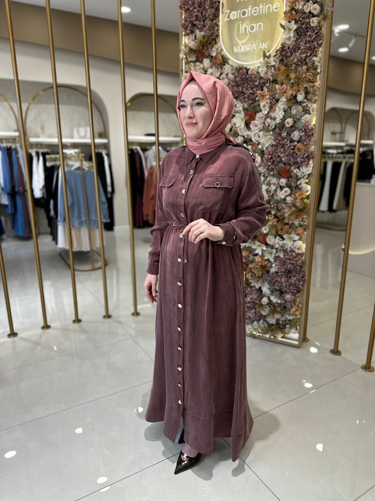 5421 Önü Düğmeli Elbise