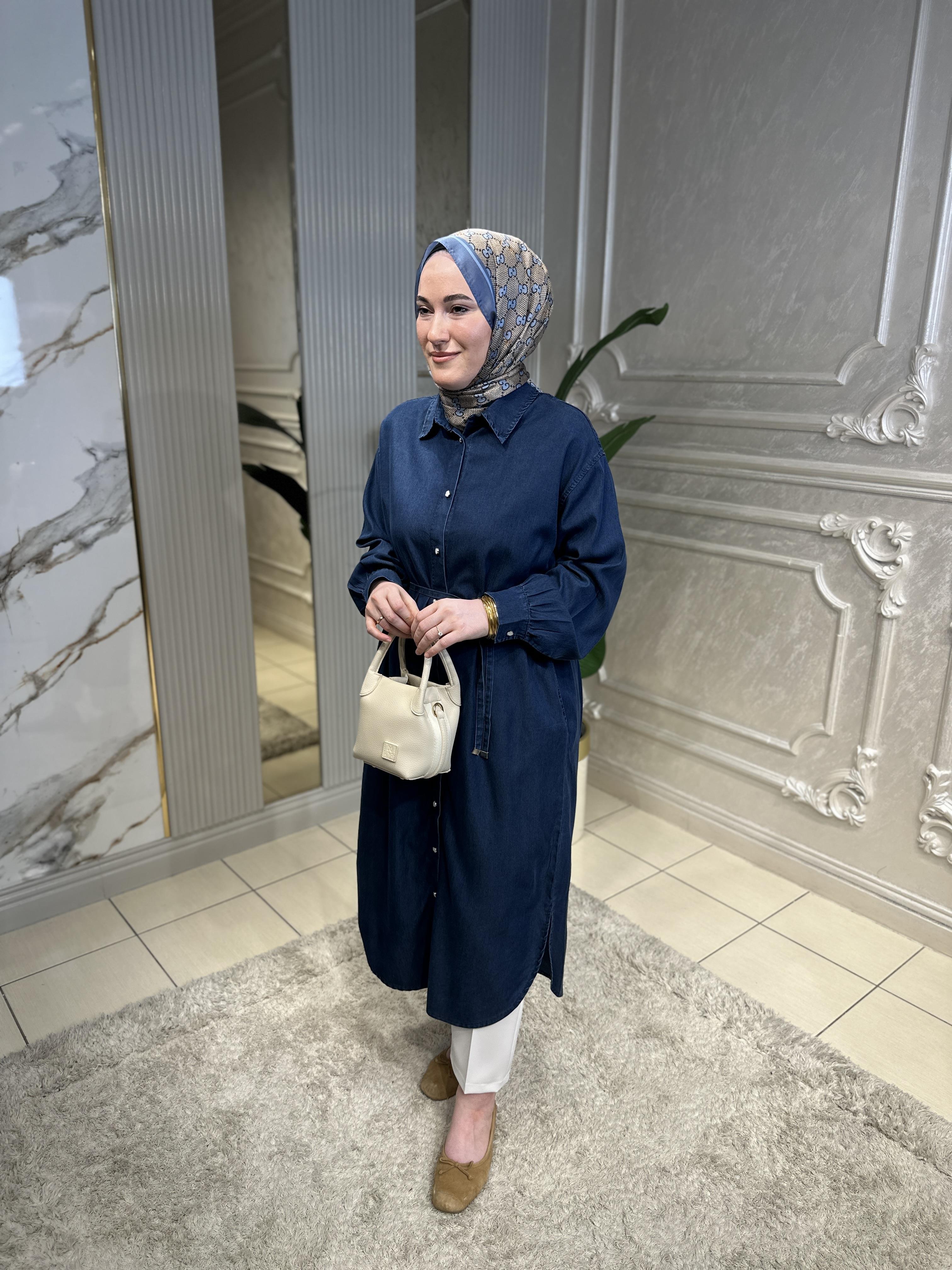 5836 Tencel Kumaş Uzun Tunik