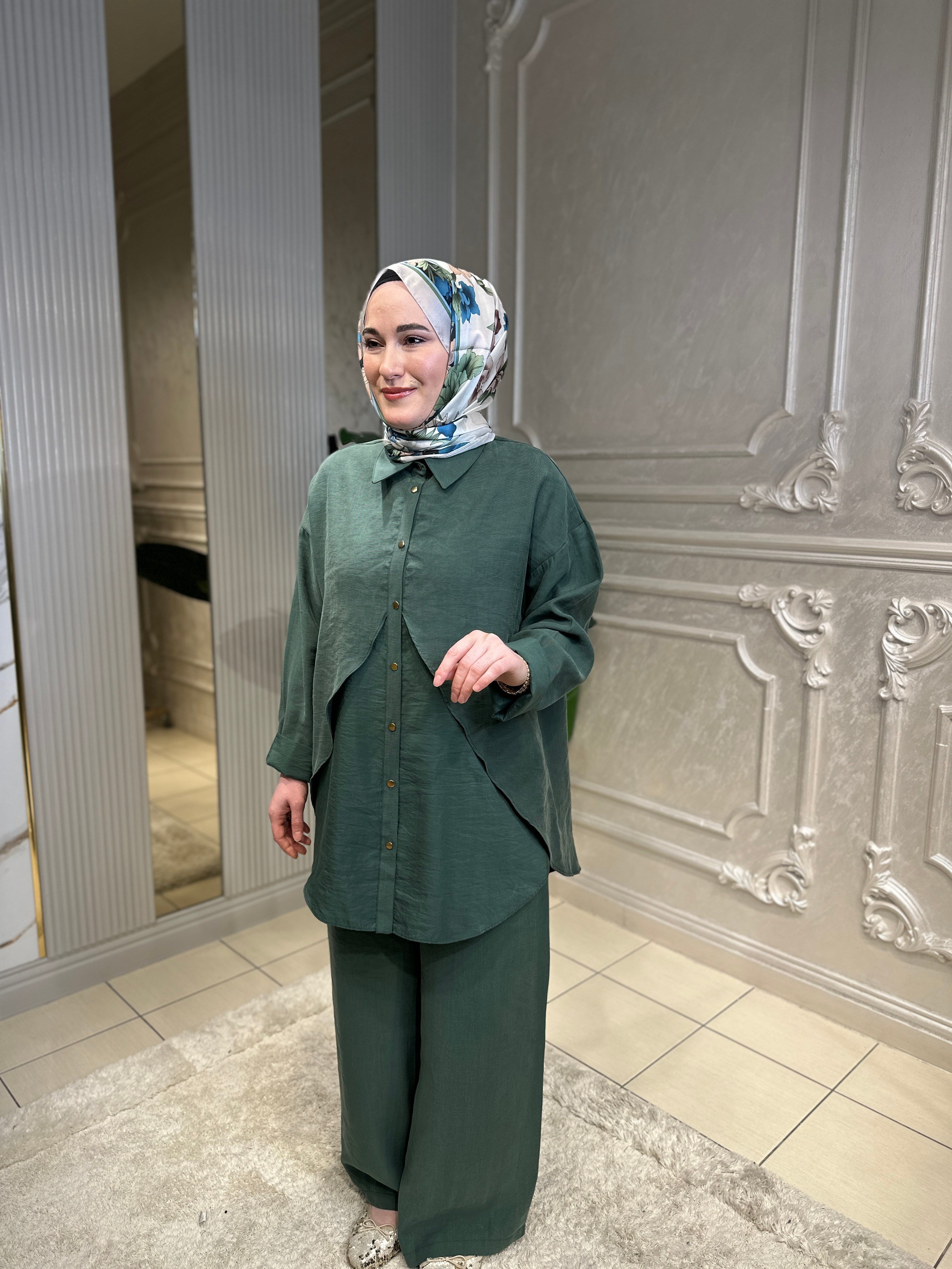 5954 Anvelp Detaylı Dubai Kombinli Pasıon Pantolon Takım
