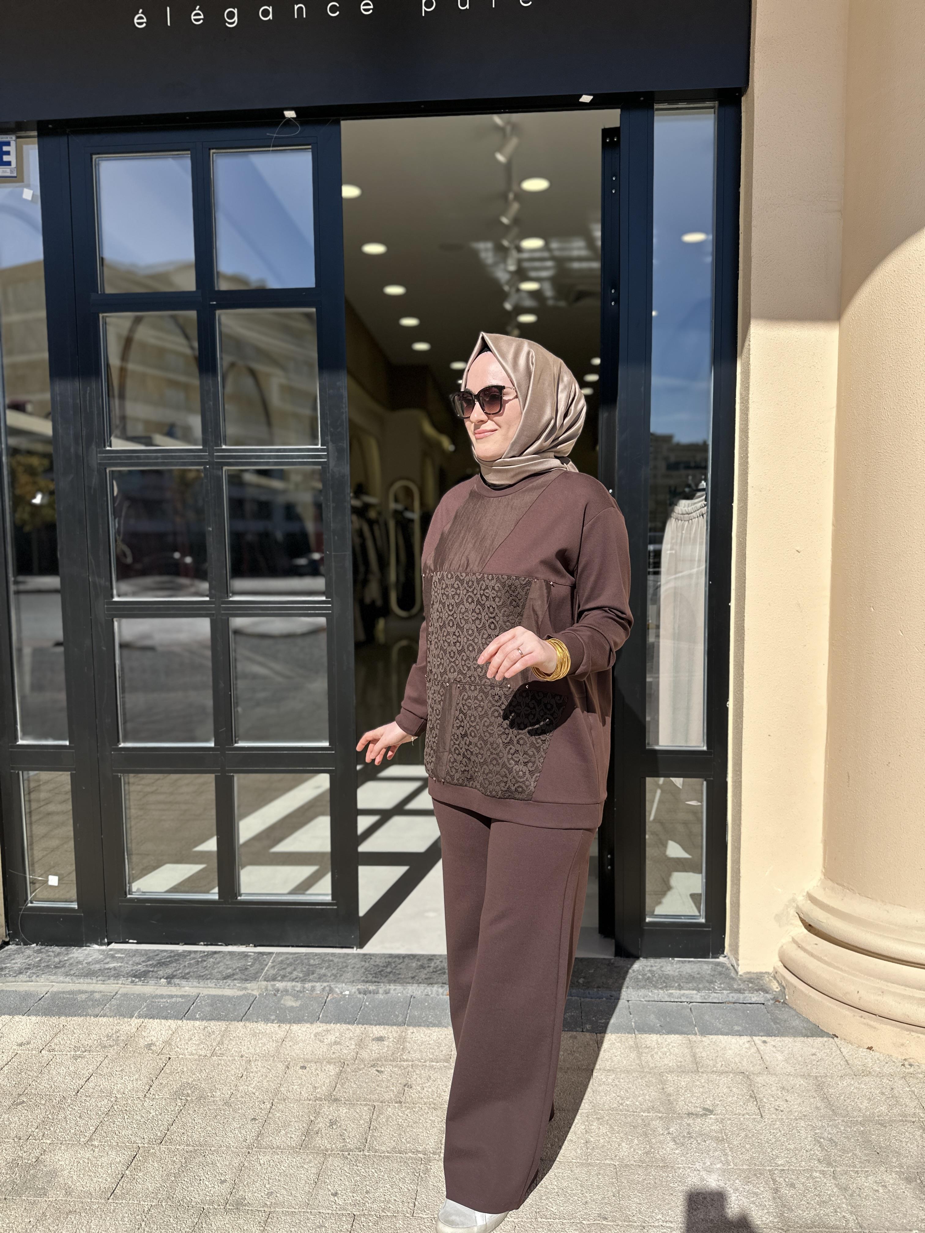 6932 Dantel Detaylı Çelik Örme Takım