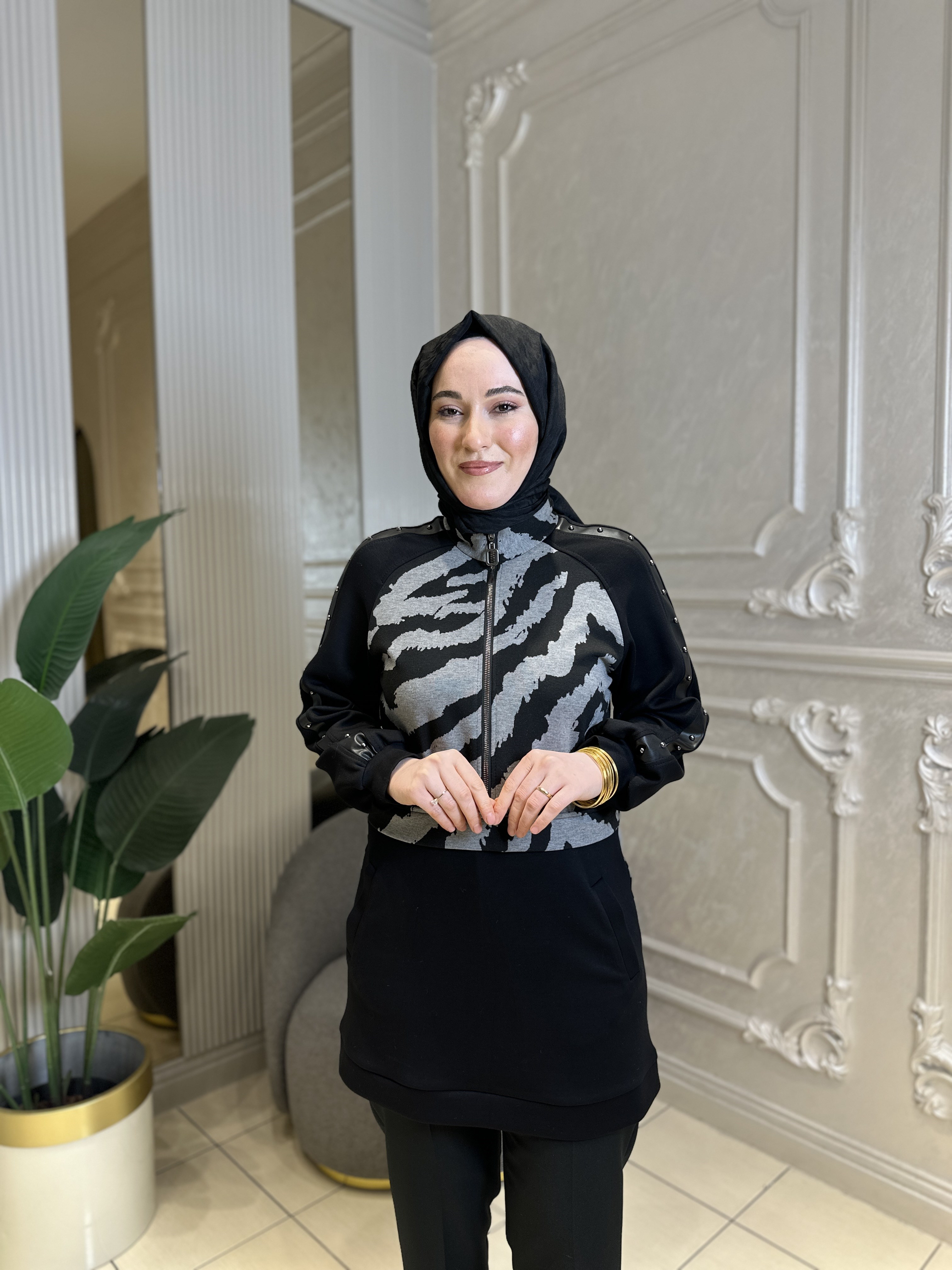 7020 Fermuarlı Uzun Sweat