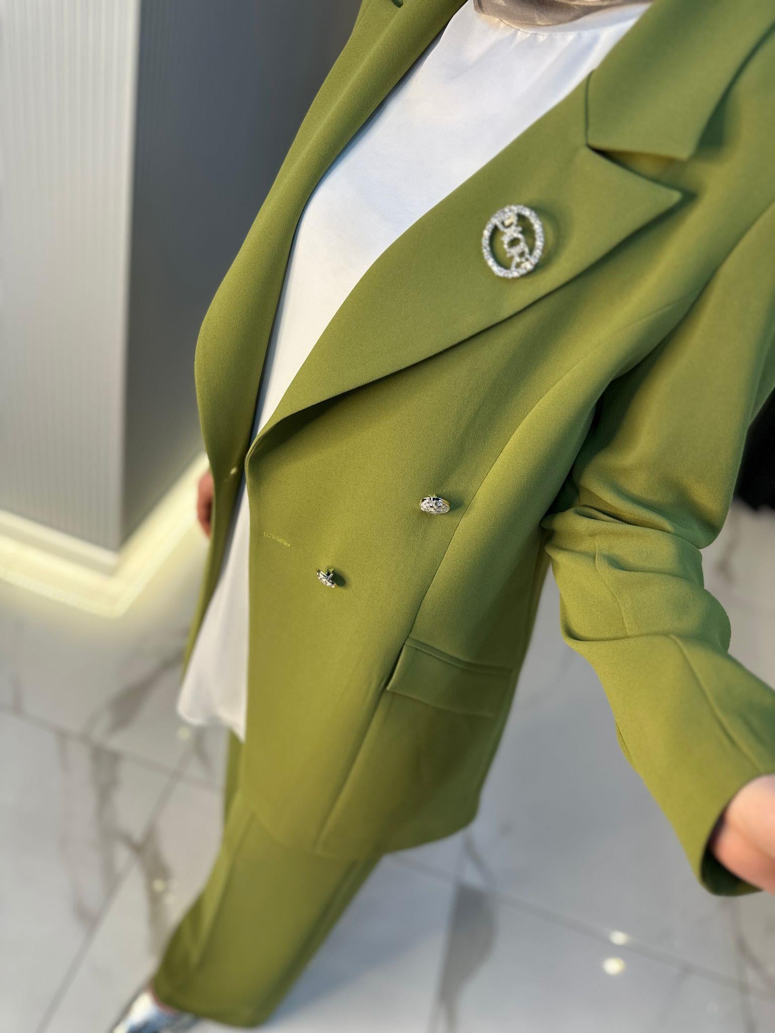 Ak4119 Kruvaze Ceket Pantolonlu Takım