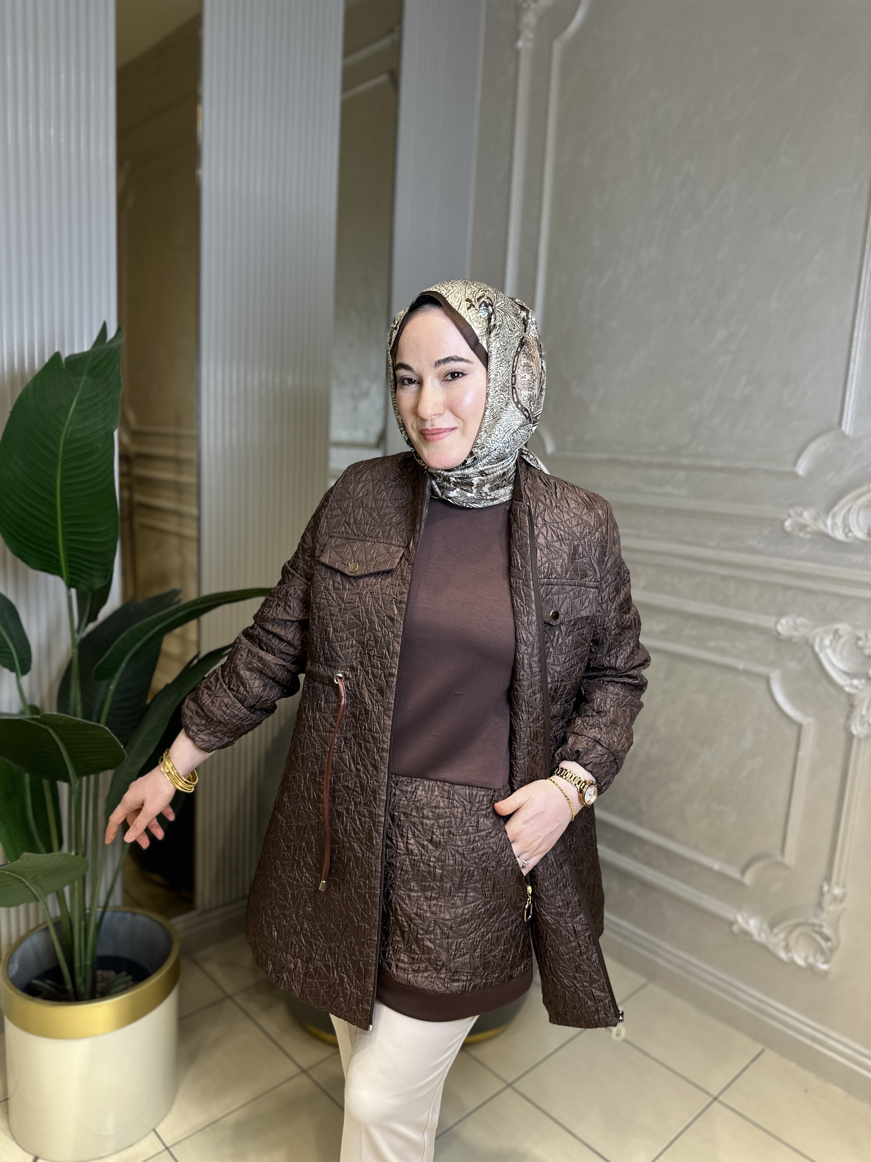 Ak6042 Kapitone Astarlı Bumber Kap