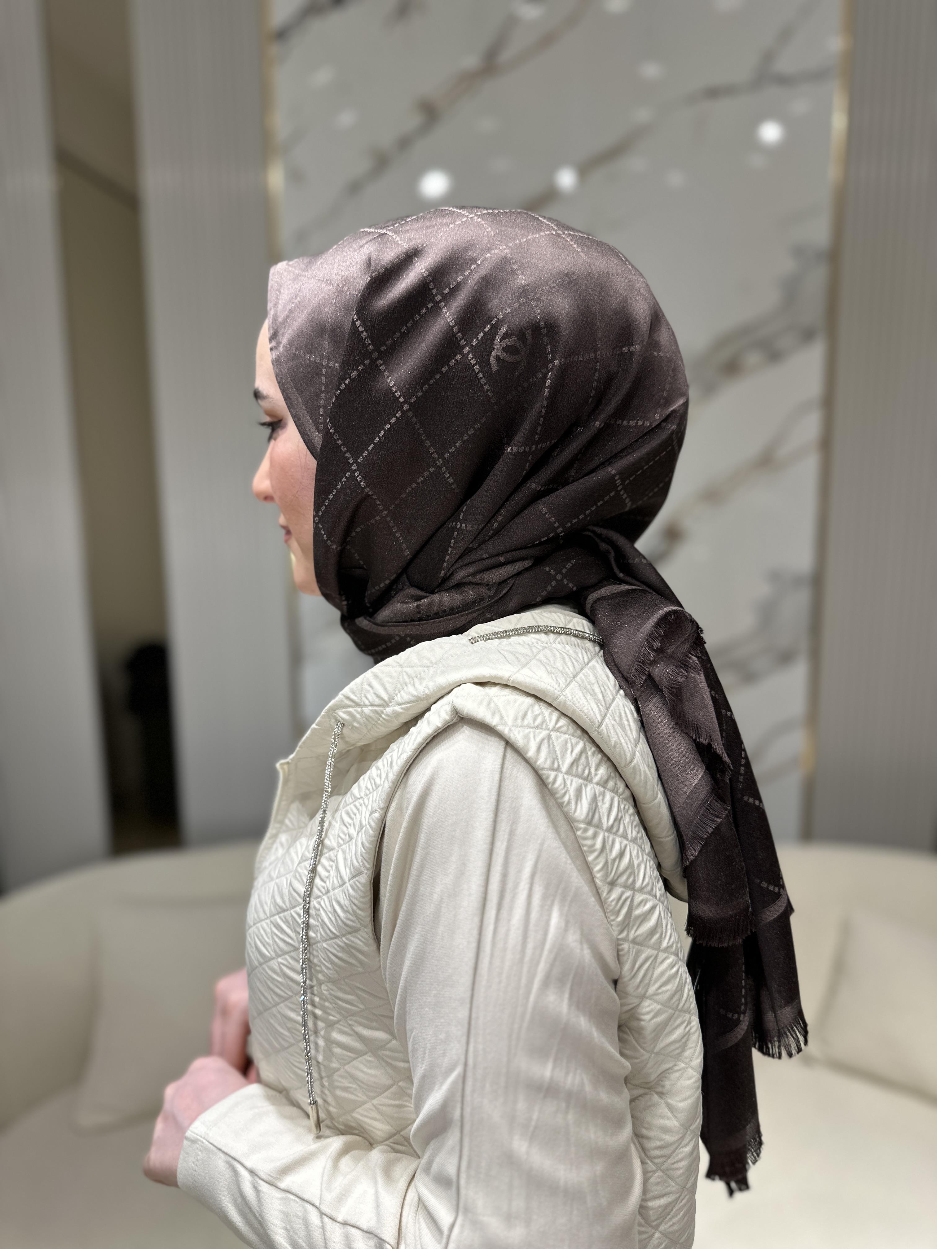 İthal Chanel Kaşmir İpek Simli Şal