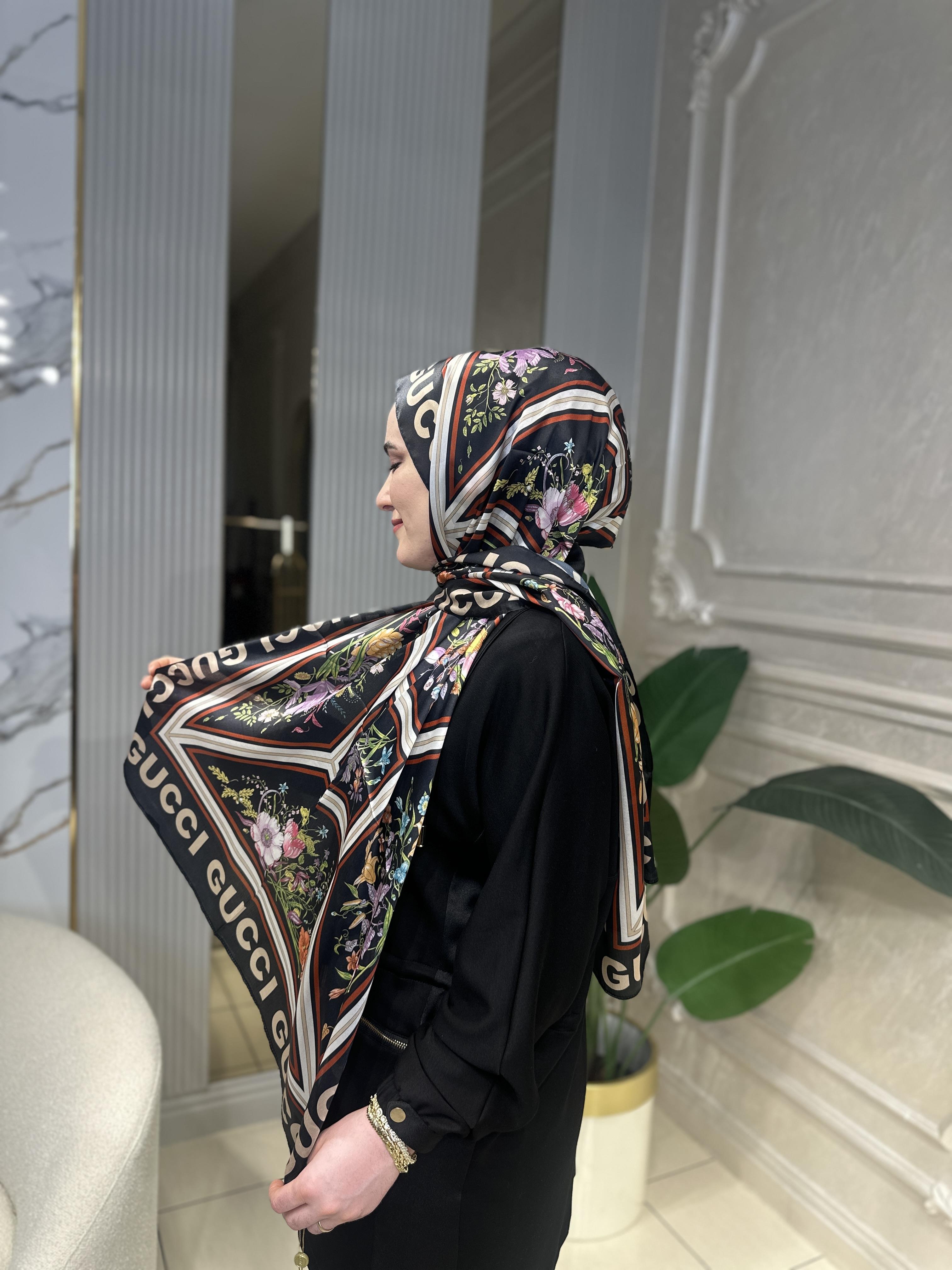 İthal Vual Gucci Çiçek Desen Şal