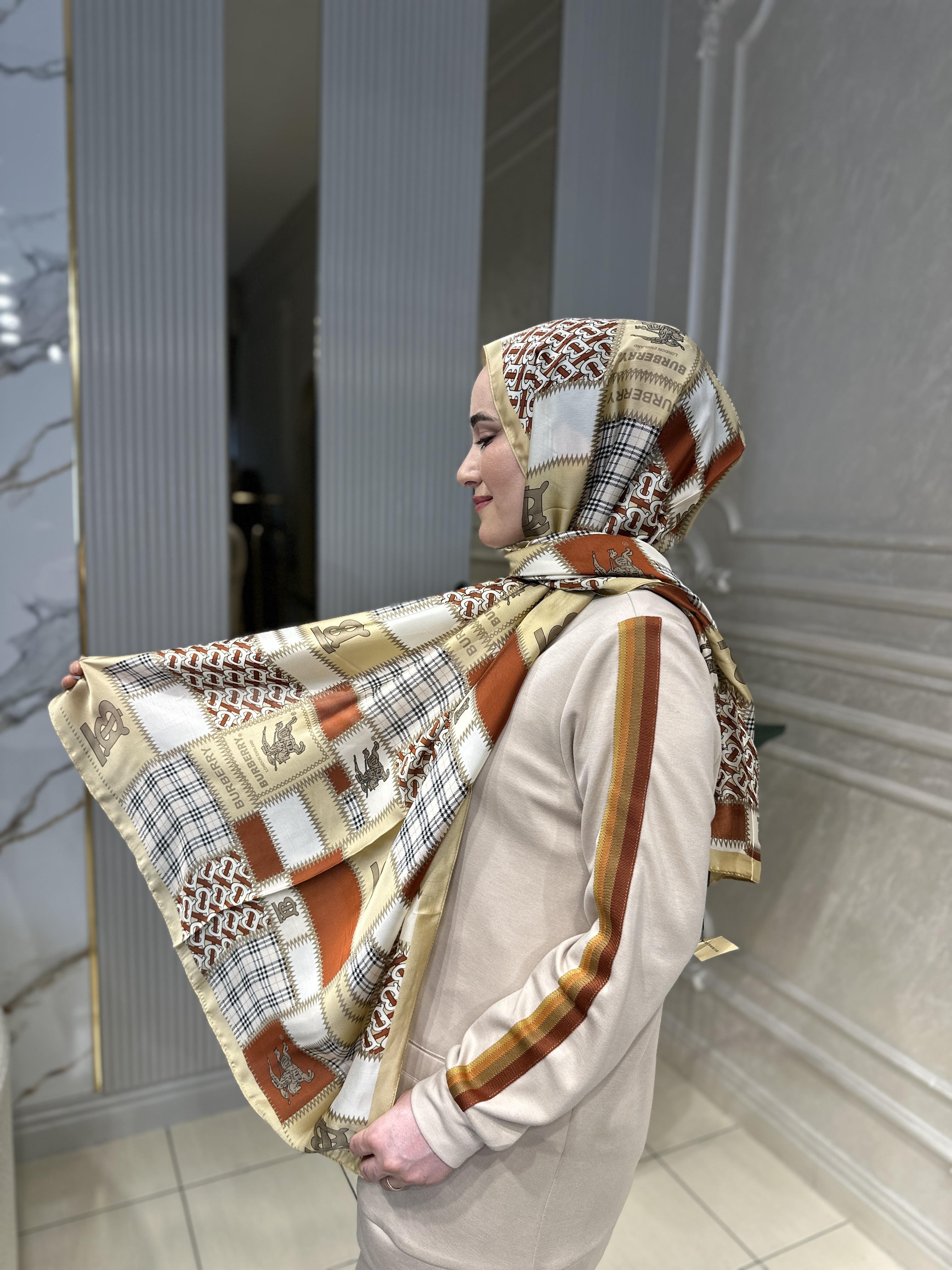 İthal Vual Parça Desen Burberry Şal