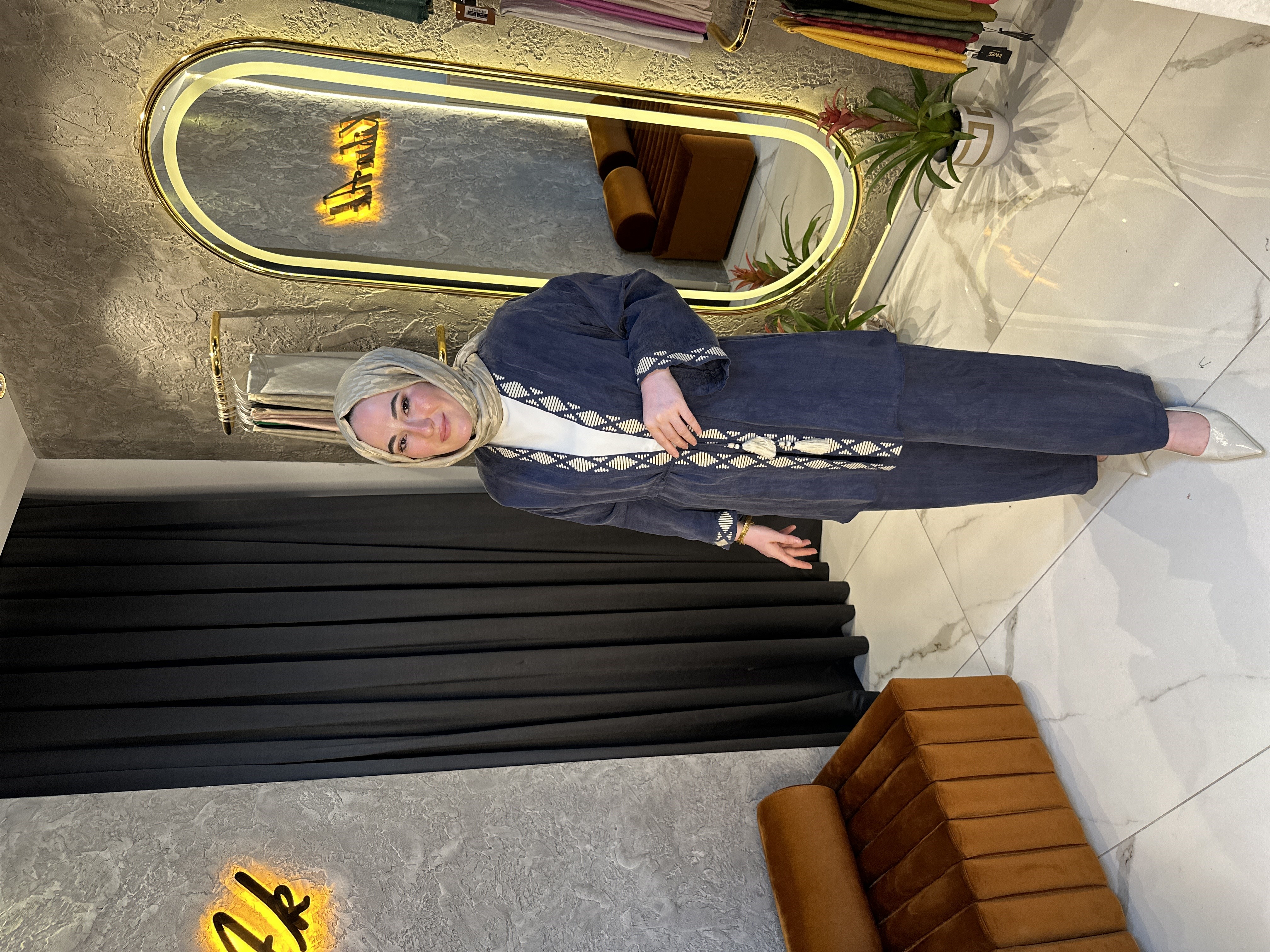 Kayra 16033 İpek Kupra Kimono Takım
