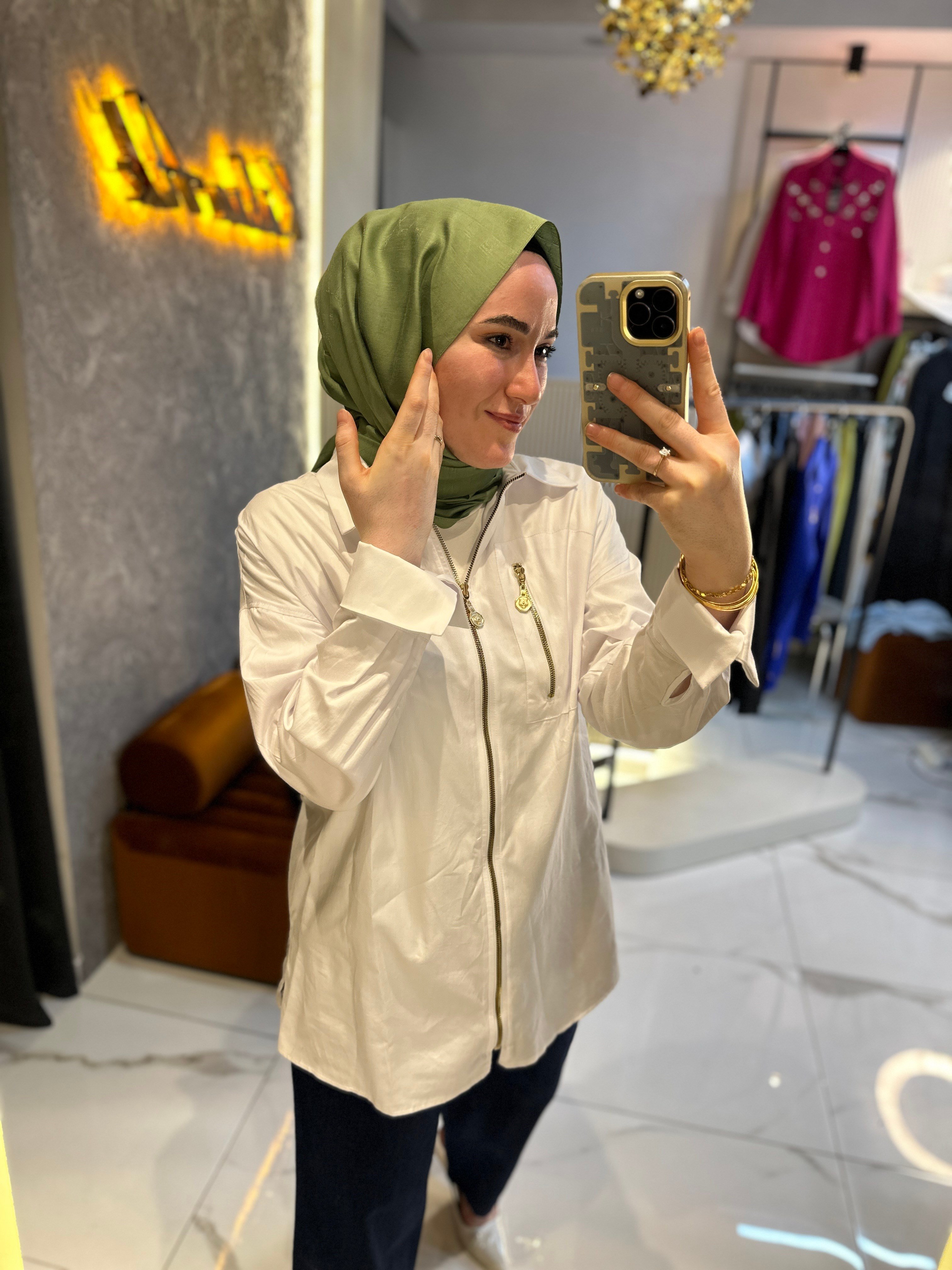 Missemramis4367 Fermuarlı Cotton Gömlek