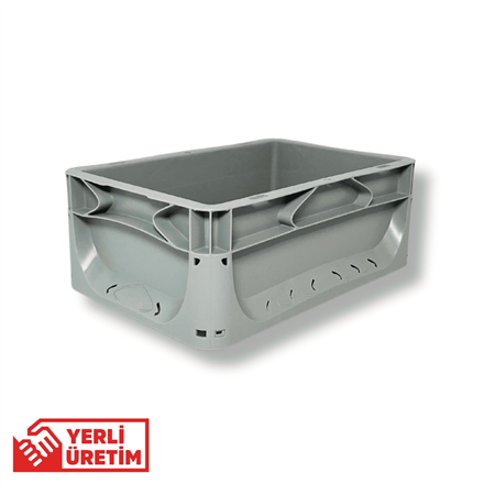 1.Kalite Gri Plastik Kutu 30x20x12 cm - Kokusuz Sağlam Plastik Kasa 5 Litre