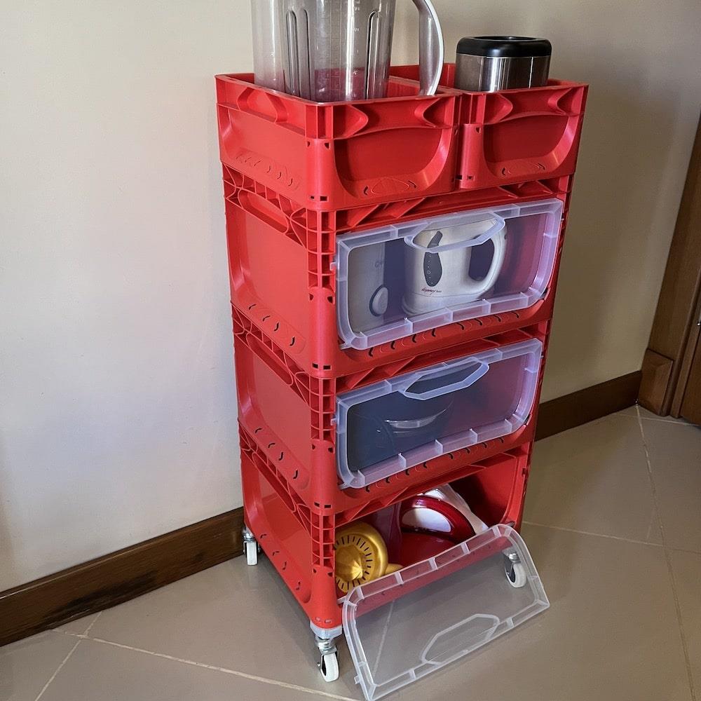 Magic Kombo 3R Kırmızı - Çok Amaçlı Raf & Dolap 40x30x83 cm - 73