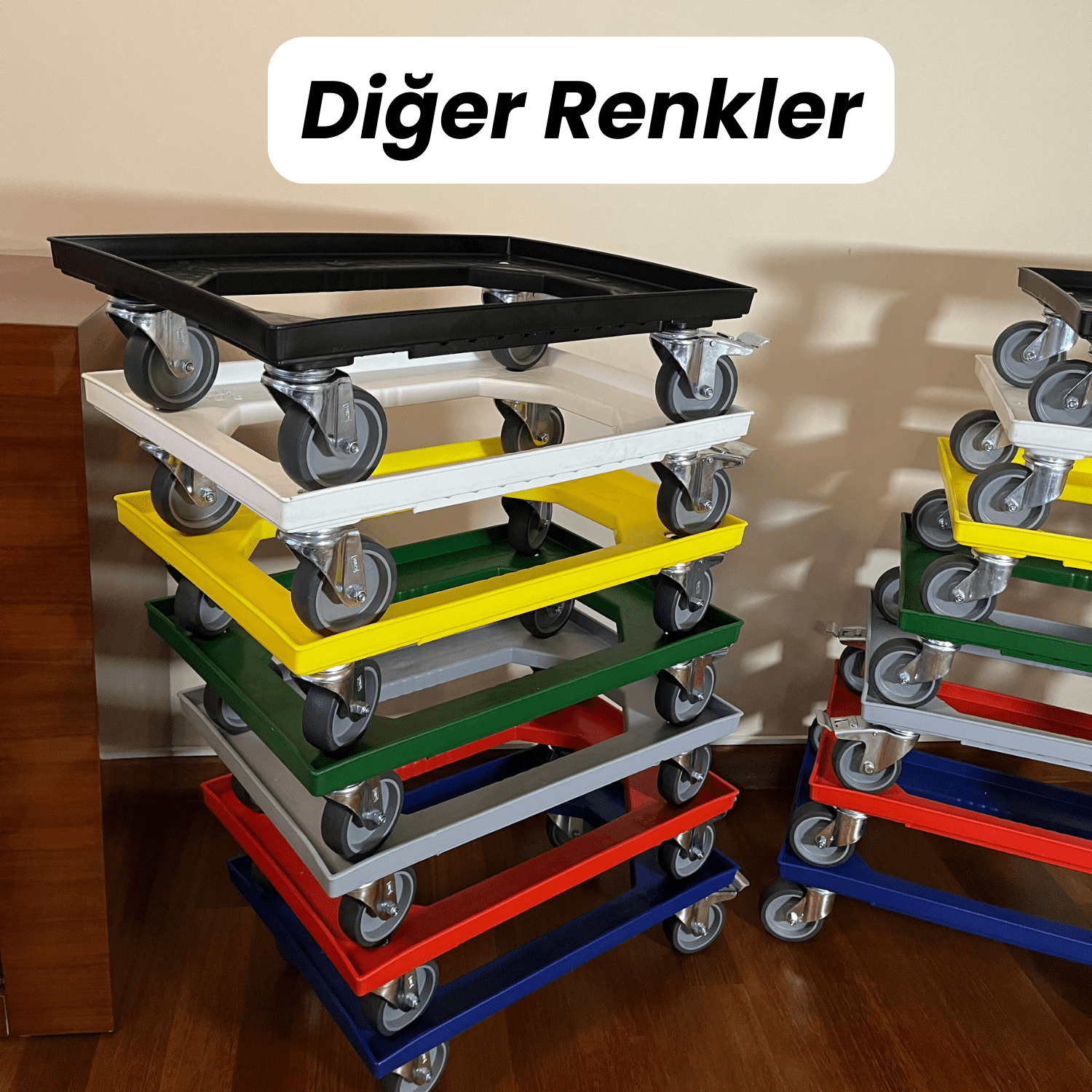 Profesyonel Koyu Mavi Taşıma Arabası 300 kg - 60x40 cm - Döner