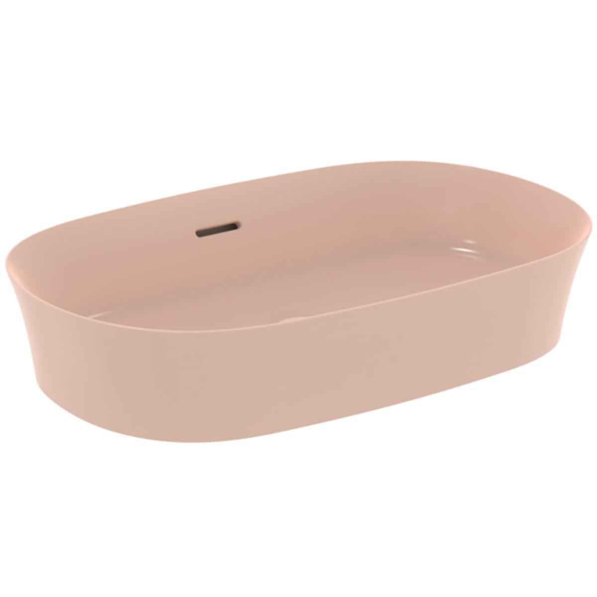 MARKA}Çanak LavabolarE1397V7Ipalyss Tezgah Üstü Oval Çanak Lavabo 60cm-Pudra