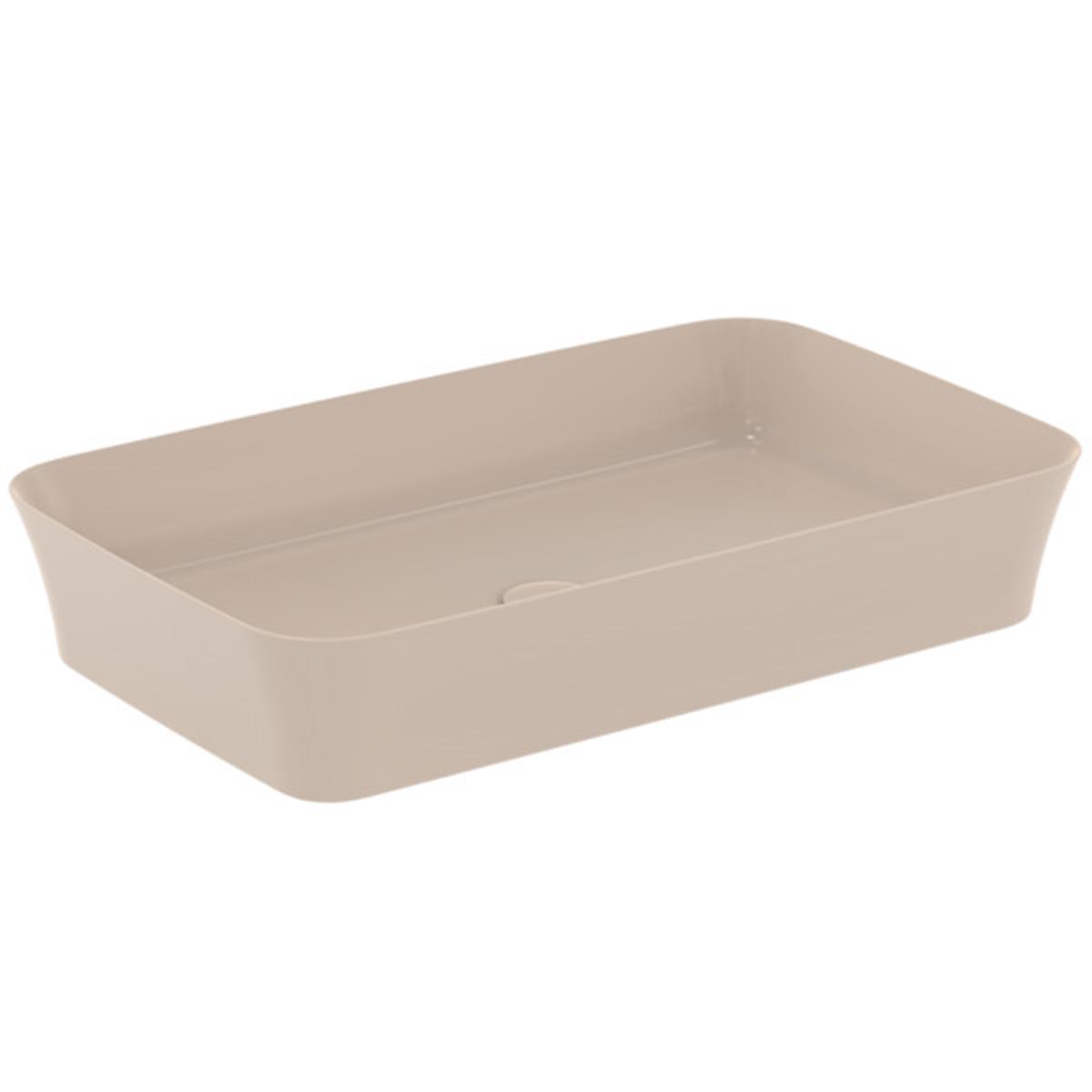 MARKA}Çanak LavabolarE1886V8Ipalyss Tezgah Üstü Dikdörtgen Çanak Lavabo 65cm-Vizon