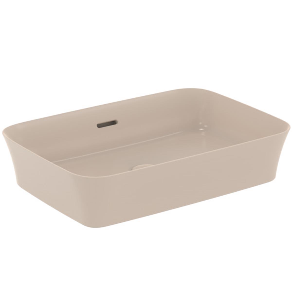 MARKA}Çanak LavabolarE2078V8Ipalyss Tezgah Üstü Dikdörtgen Çanak Lavabo 55cm-Vizon