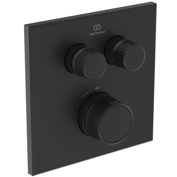 MARKA}Ankastre Banyo BataryasıA7302XGİdeal Standard Ceratherm Navigo® Termostatik Ankastre Banyo Bataryası-Silk Black-KIT 2