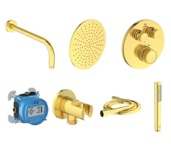 MARKA}Ankastre Banyo BataryasıCeratherm Navigo® Ankastre Set  Brushed Goldİdeal Standard Ceratherm Navigo® Ankastre Set  Brushed Gold