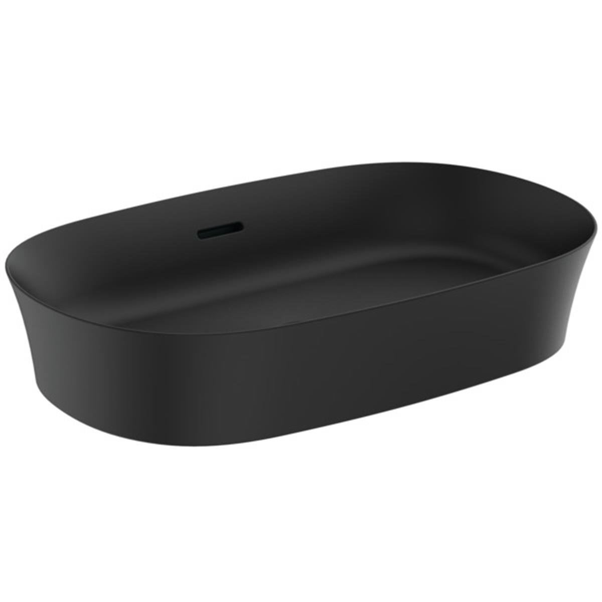 MARKA}Çanak LavabolarE1397V3Ipalyss Tezgah Üstü Oval Çanak Lavabo 60cm-Mat Siyah