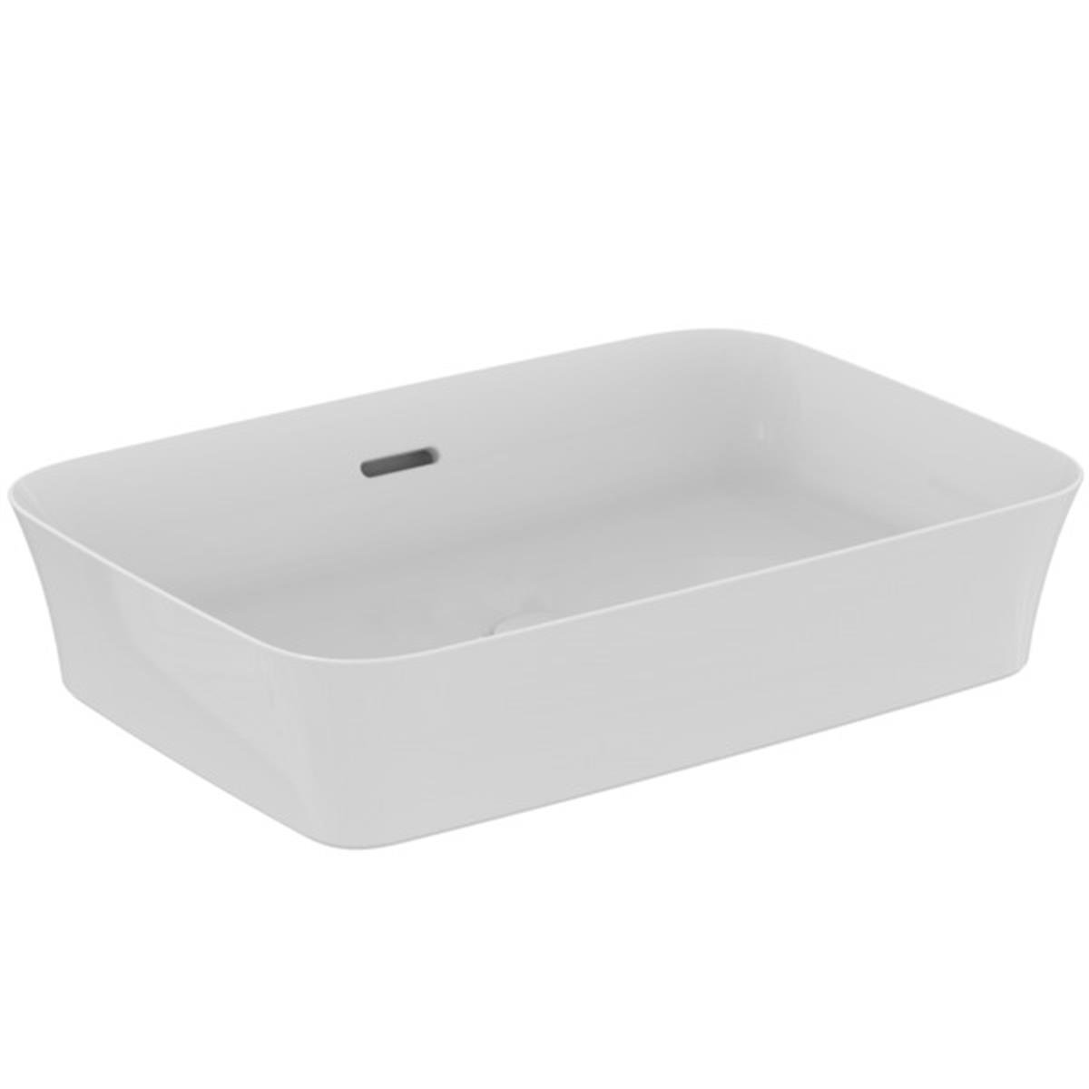 MARKA}Çanak LavabolarE207801Ipalyss Tezgah Üstü Dikdörtgen Çanak Lavabo 55cm-Beyaz