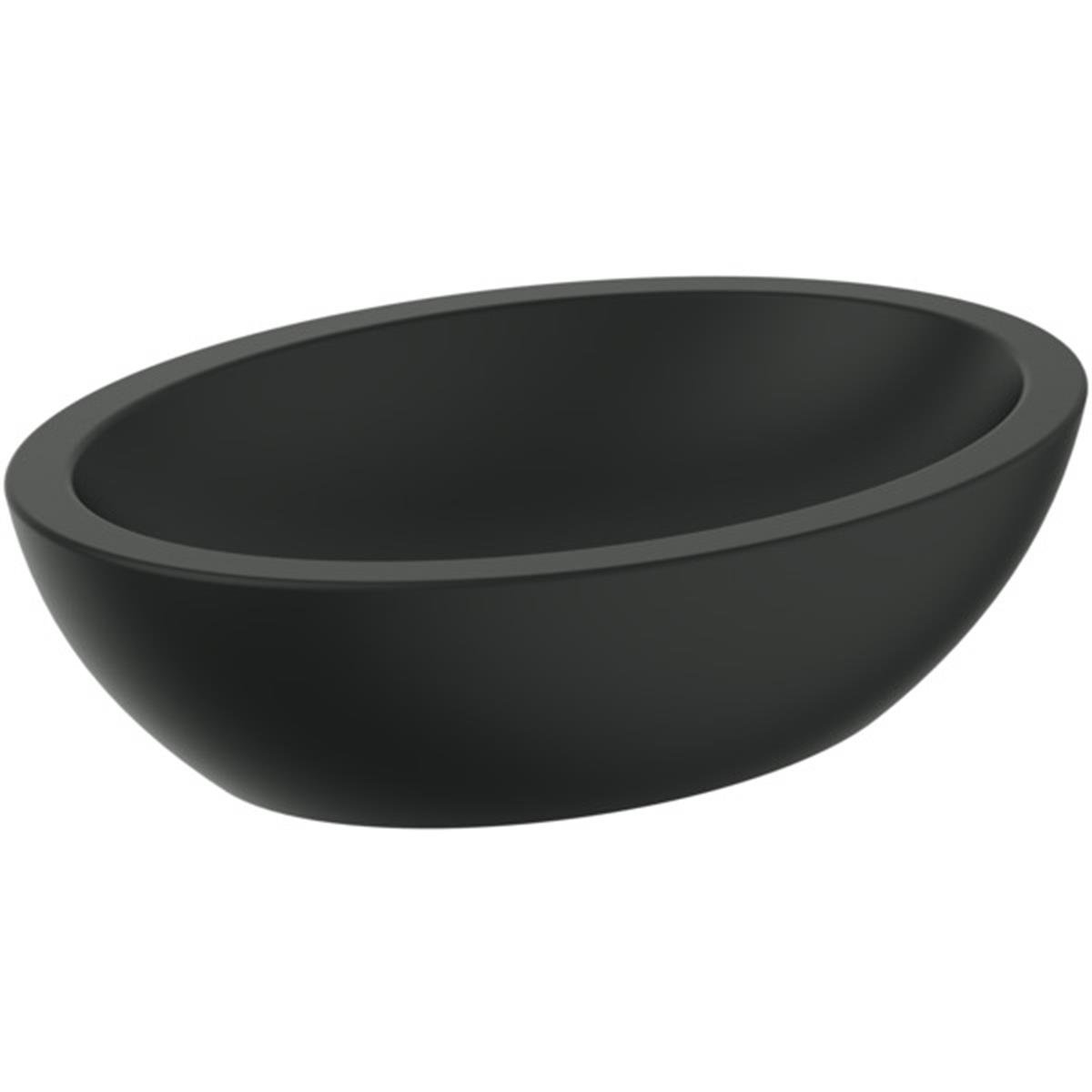 MARKA}Çanak LavabolarK0784V3StradaO Tezgah Üstü Oval Çanak Lavabo 60 cm-Mat Siyah