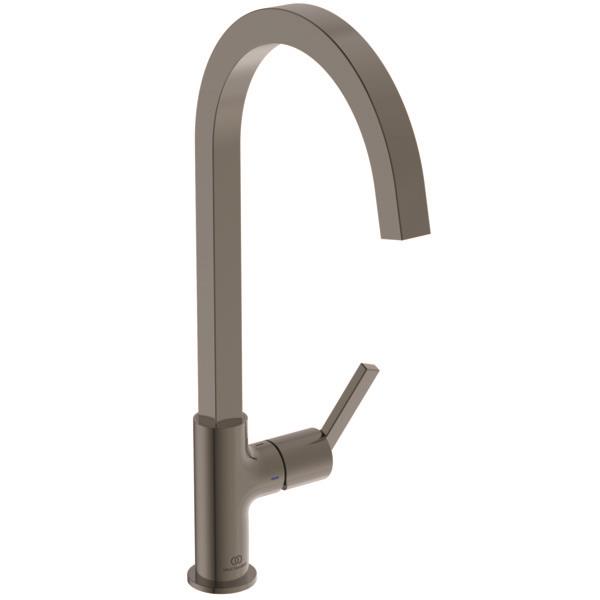 MARKA}Kuğu Borulu Eviye BataryasıBD411A5İdeal Standard Gusto Kuğu Eviye Bataryası-Magnetic Grey-Kare Borulu