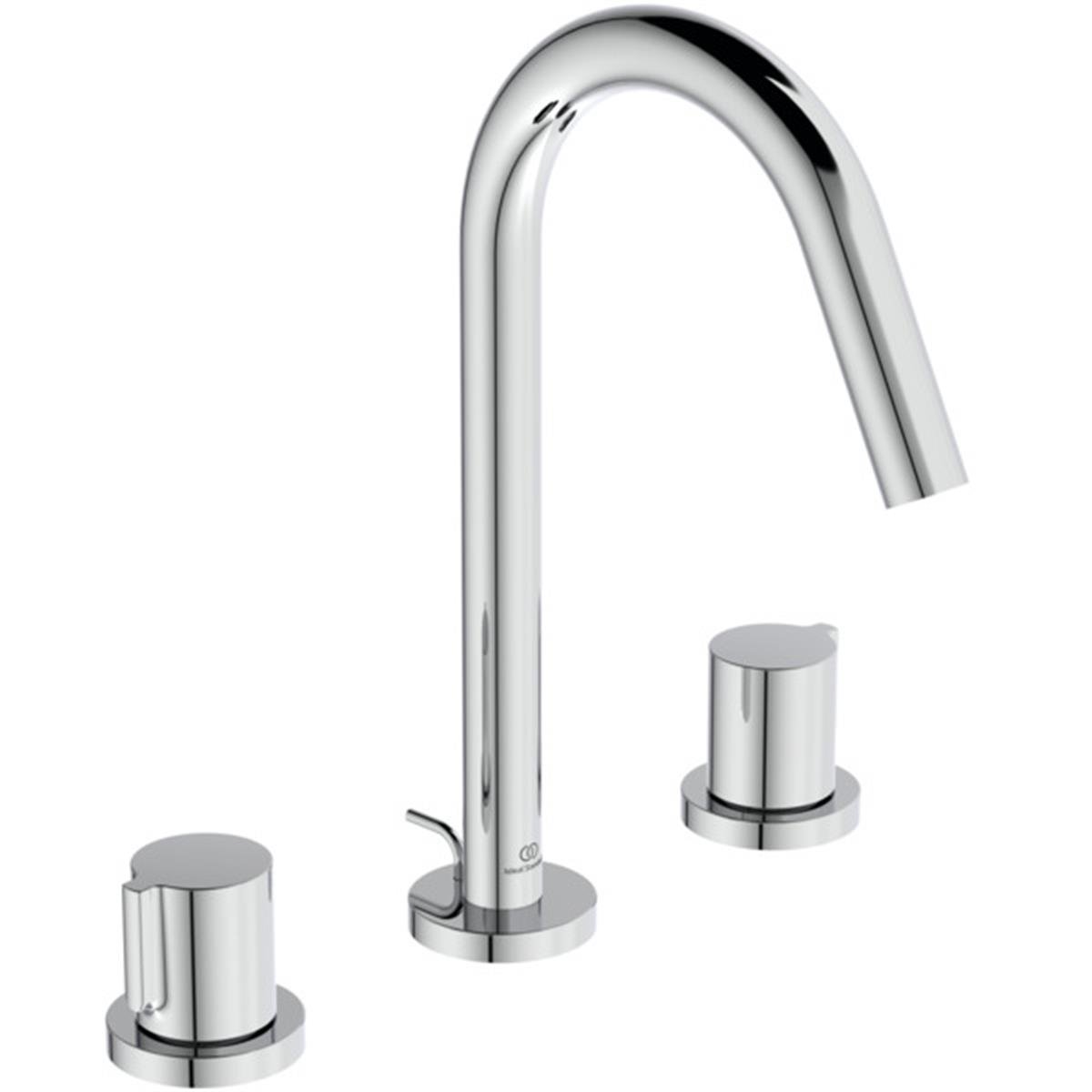MARKA}Tezgah Üstü Lavabo BataryasıBC783AAJoy 3 Delikli Lavabo Bataryası 5l/dk Krom Sifon Kumandalı