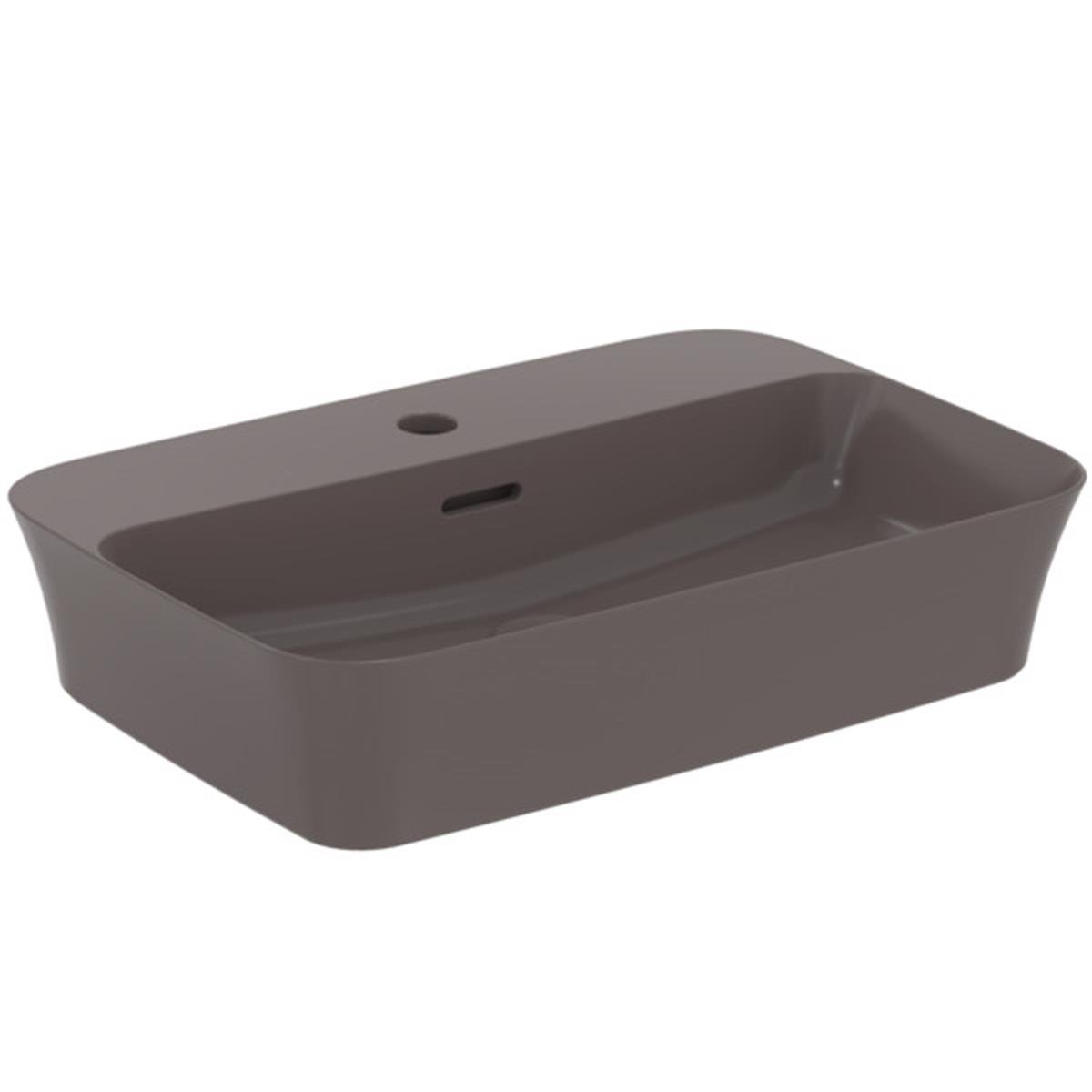 MARKA}Tezgah Üstü LavabolarE2077V5Ipalyss Tezgah Üstü Lavabo 55cm-Arduvaz Grisi