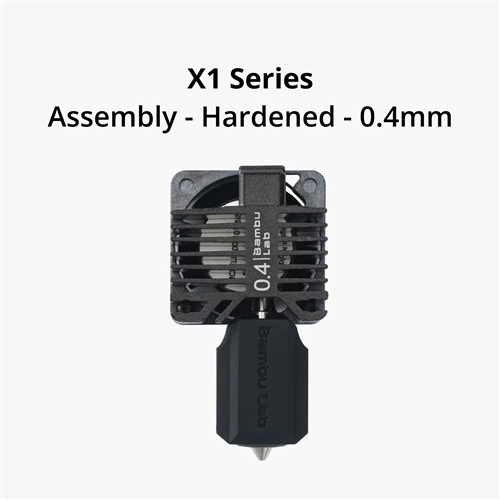 Bambu Lab FAH001 Complete Hotend Assembly with Hardened Steel Nozzle – 0.4 mm – X1 / X1 Carbon / X1C.