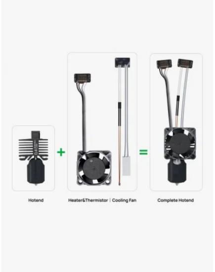 Bambu Lab X1e Paslanmaz Çelik 0,8mm Nozul Hotend Tam Ünite Fah014