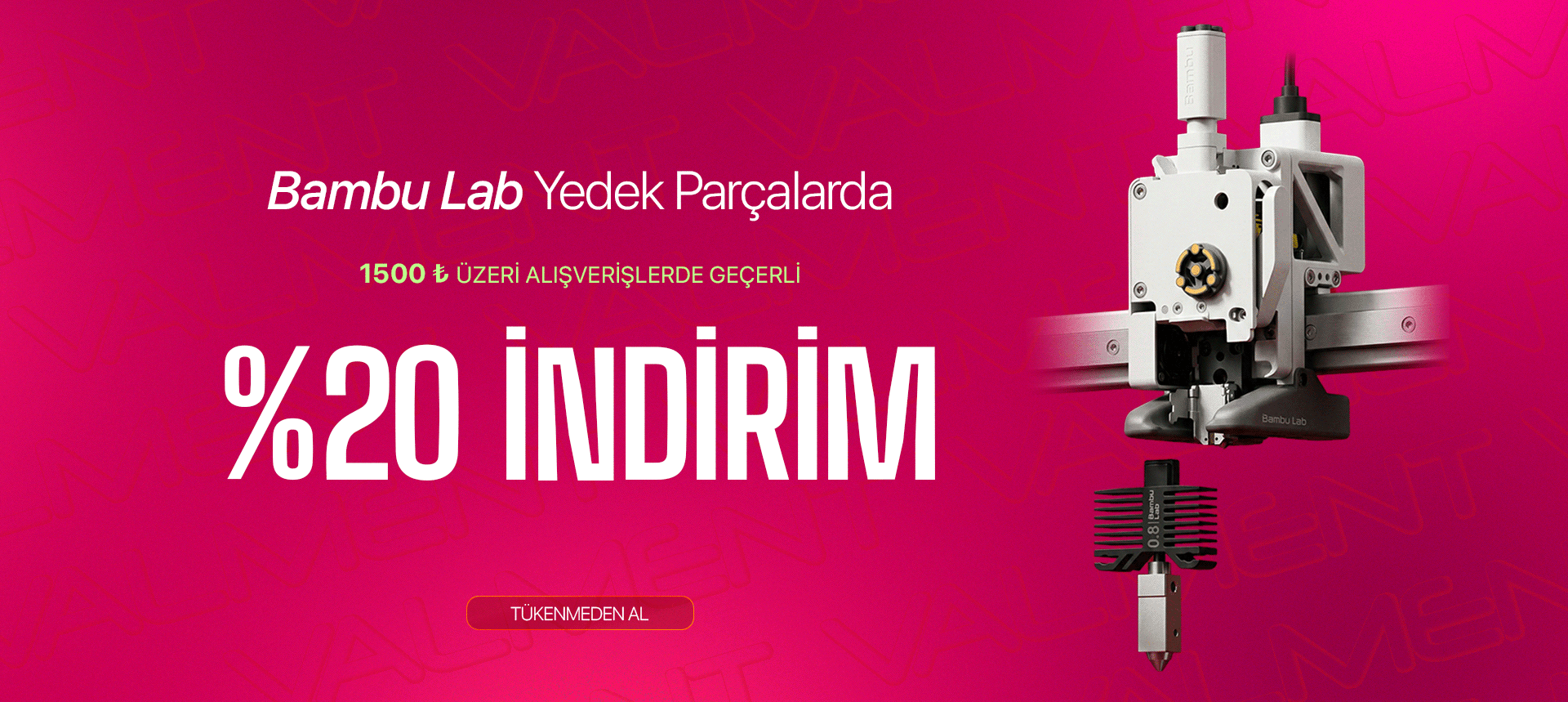 Bambu Lab Yedek Parçalarda %20 İndirim