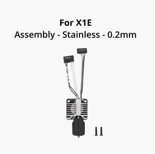 Bambu Lab X1e Paslanmaz Çelik 0,2mm Nozul Hotend Tam Ünite Fah016