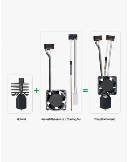 Bambu Lab X1e Paslanmaz Çelik 0,4mm Nozul Hotend Tam Ünite Fah014
