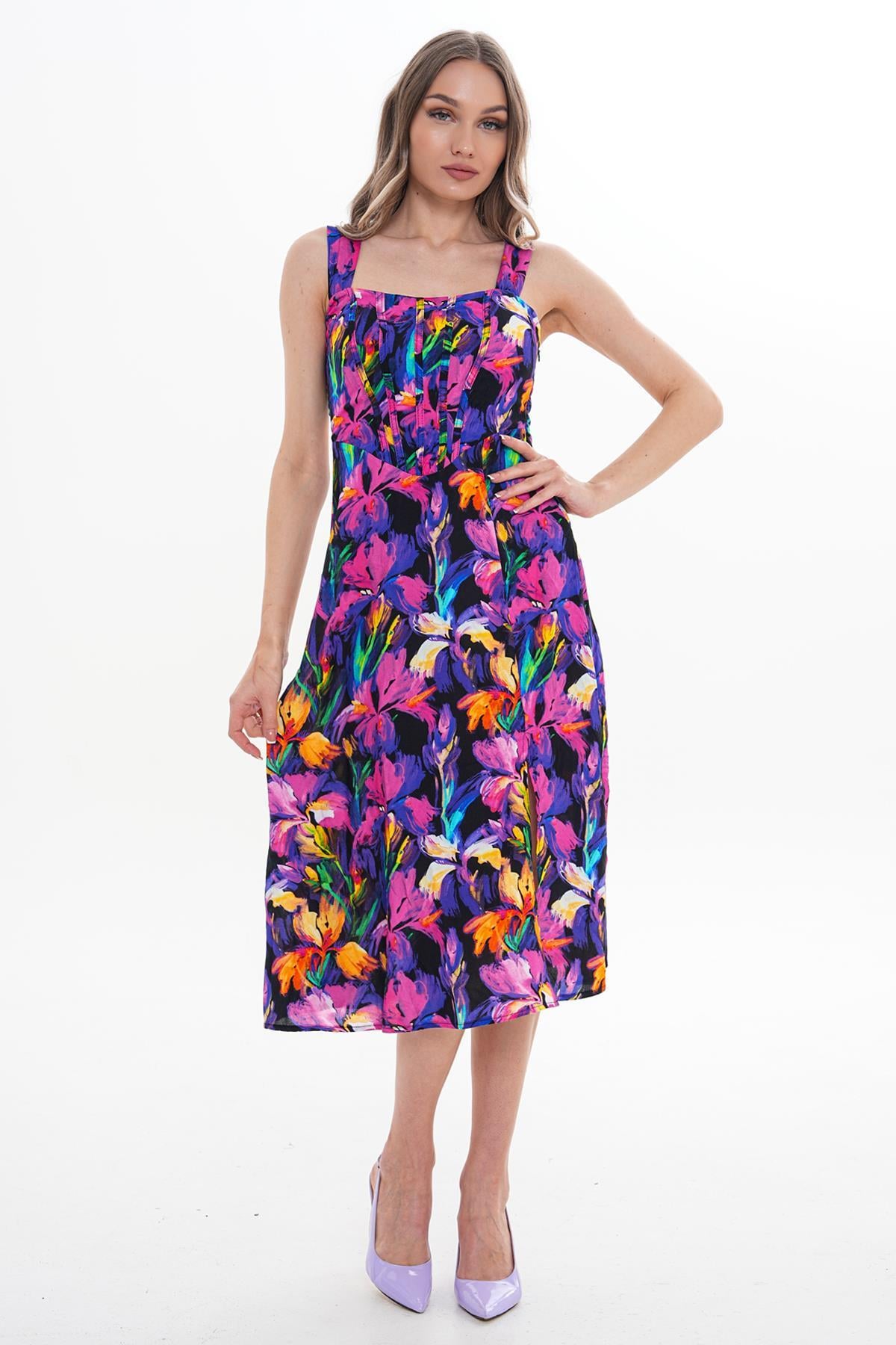 Balenli Kalın Askılı Elbise