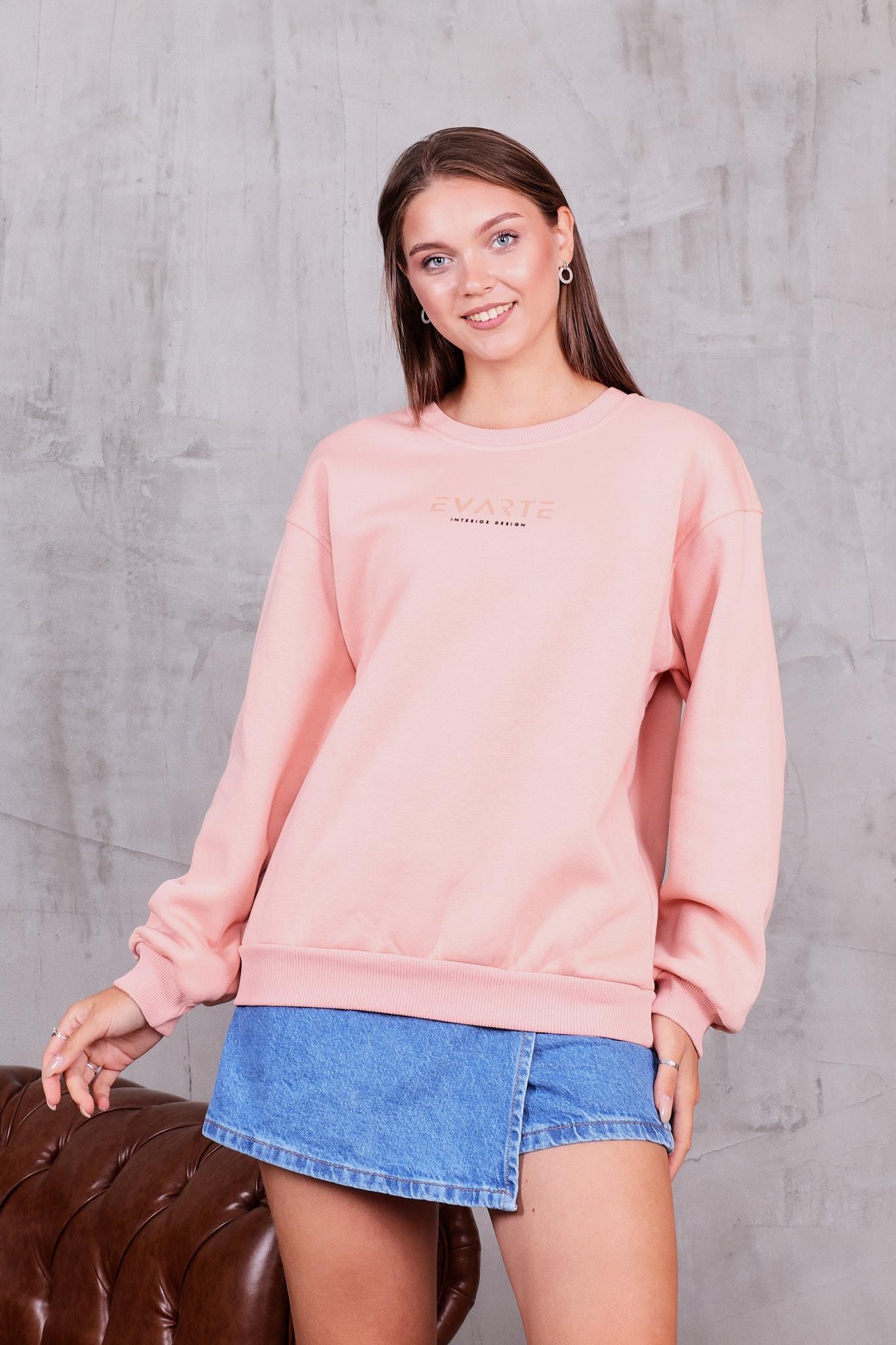 Bisiklet Yaka İçi Şardonlu Sweatshirt