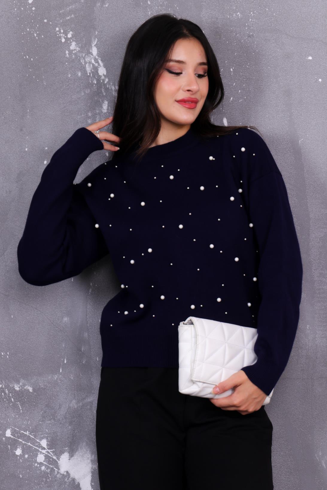 İnci Detaylı Triko Kazak