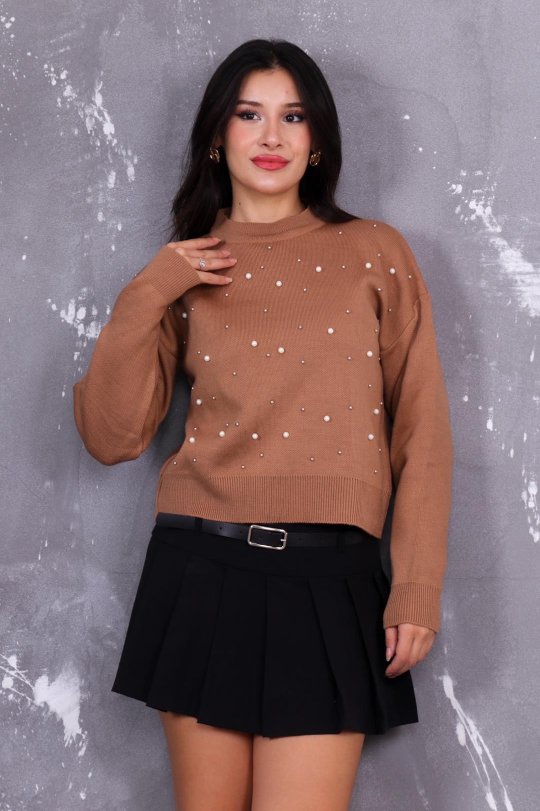 İnci Detaylı Triko Kazak