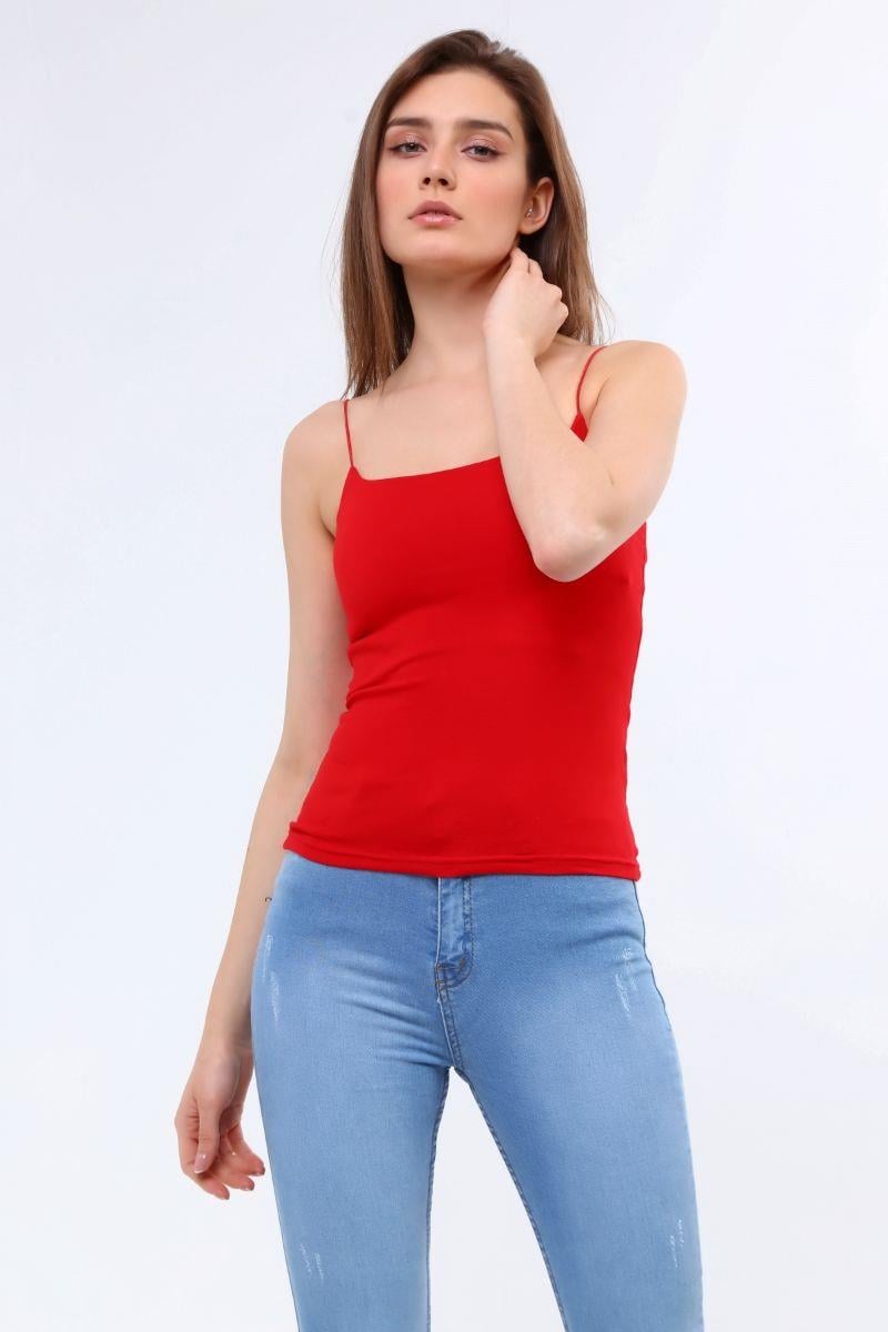 Kadın Ip Askılı Atlet Kırmızı