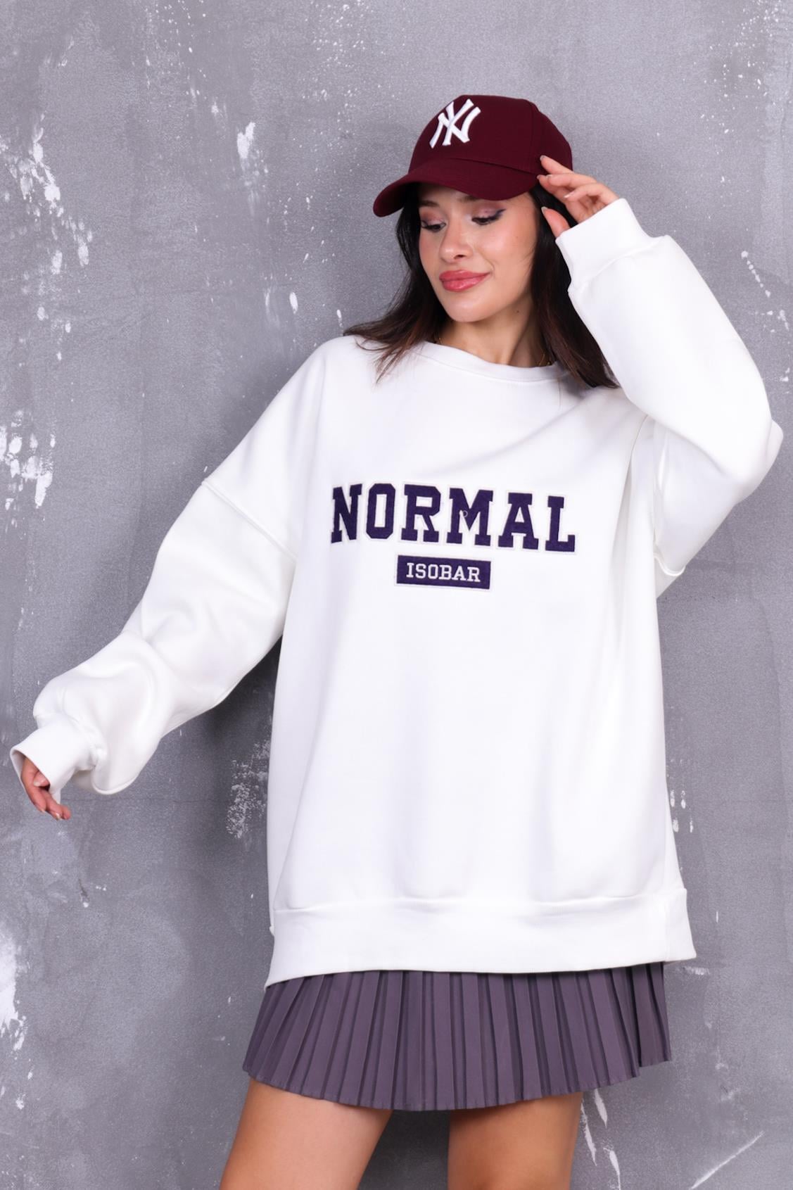Normal Baskılı İçi Şardonlu Sweatshirt