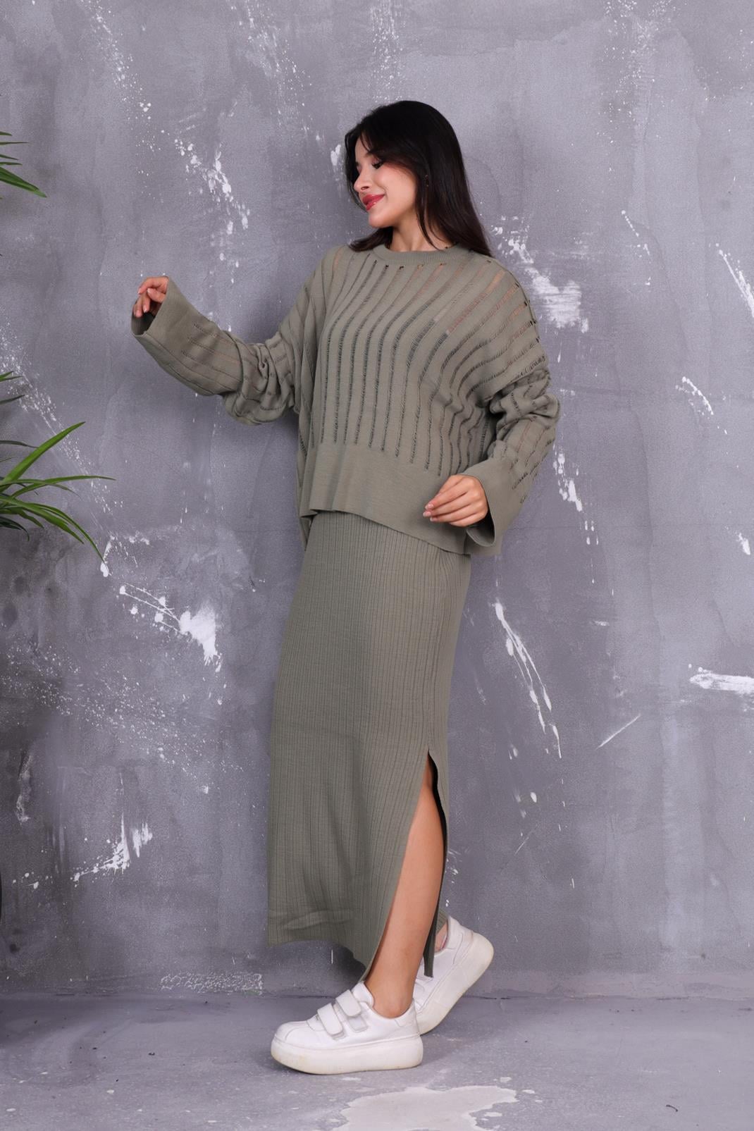 Yarasa Kol Salaş Triko Takım