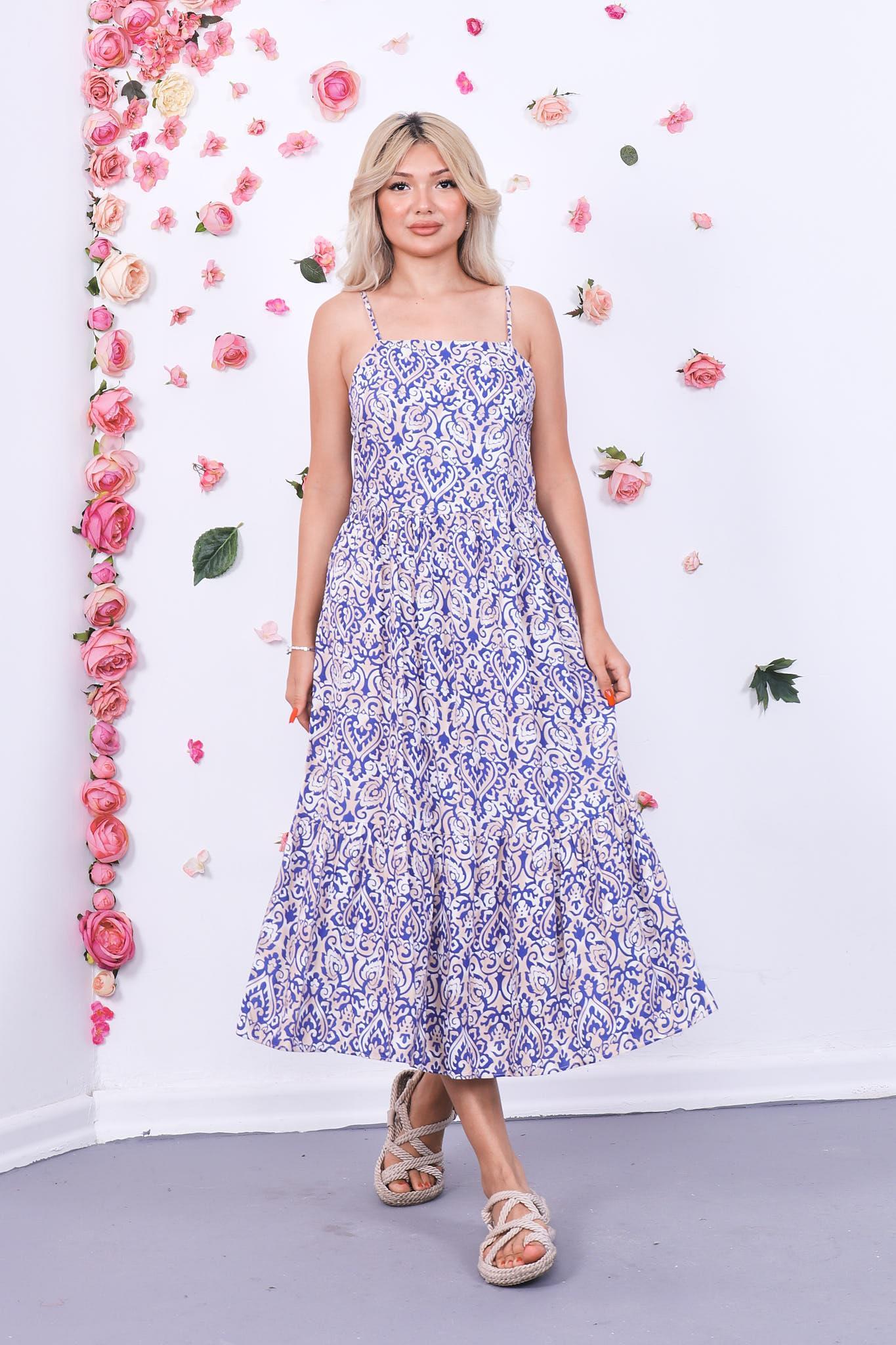 Askılı Pileli Elbise