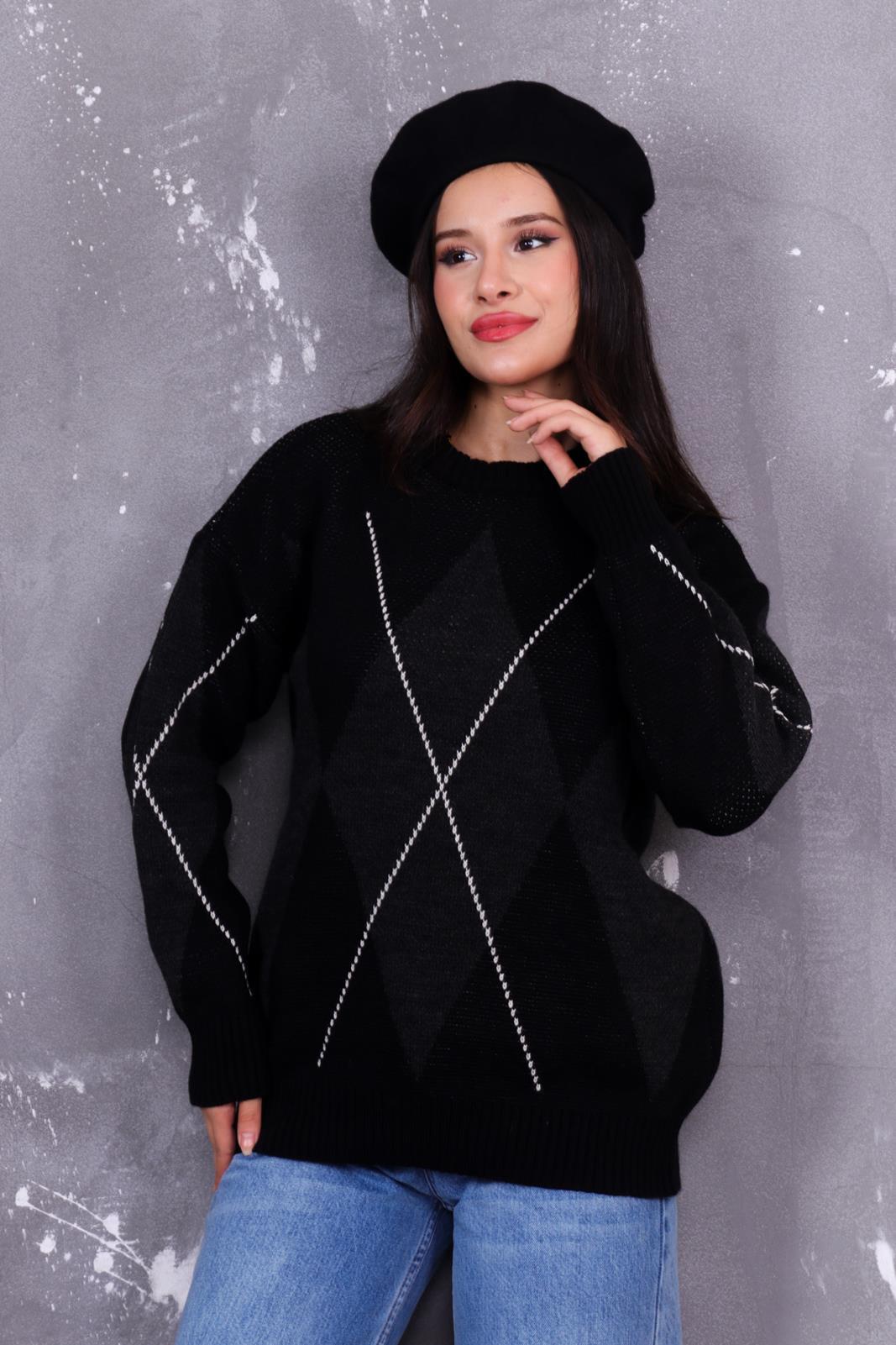 Baklava Desen Triko Kazak