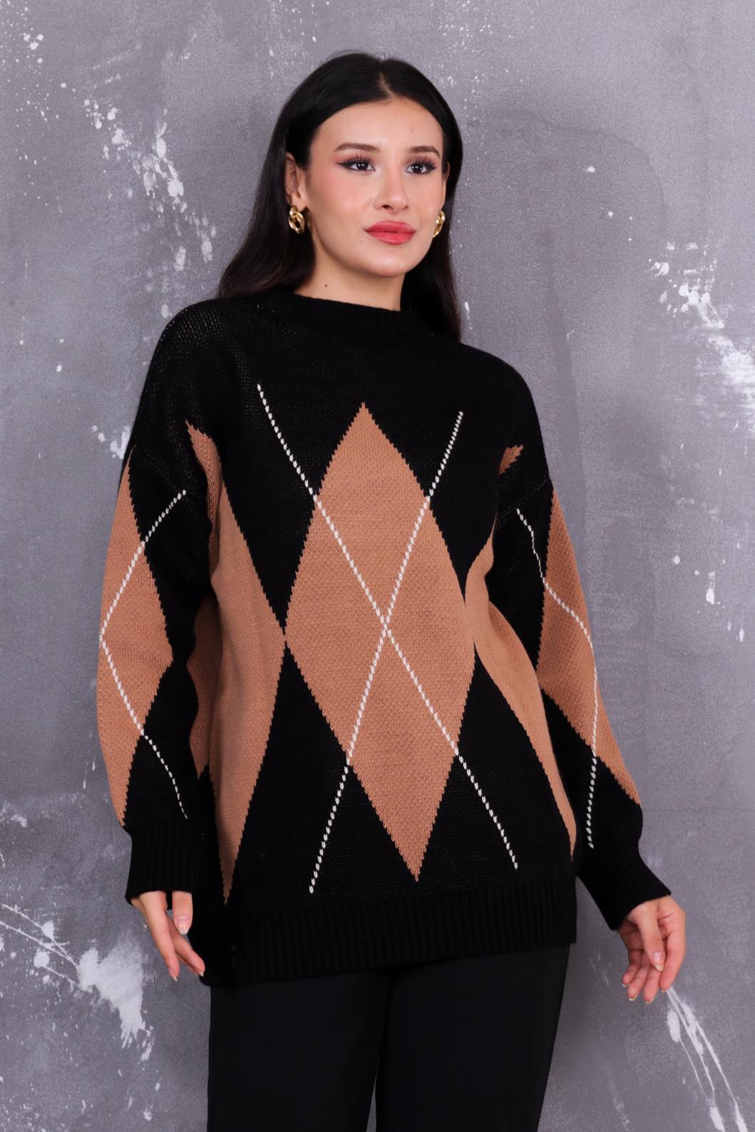 Baklava Desen Triko Kazak