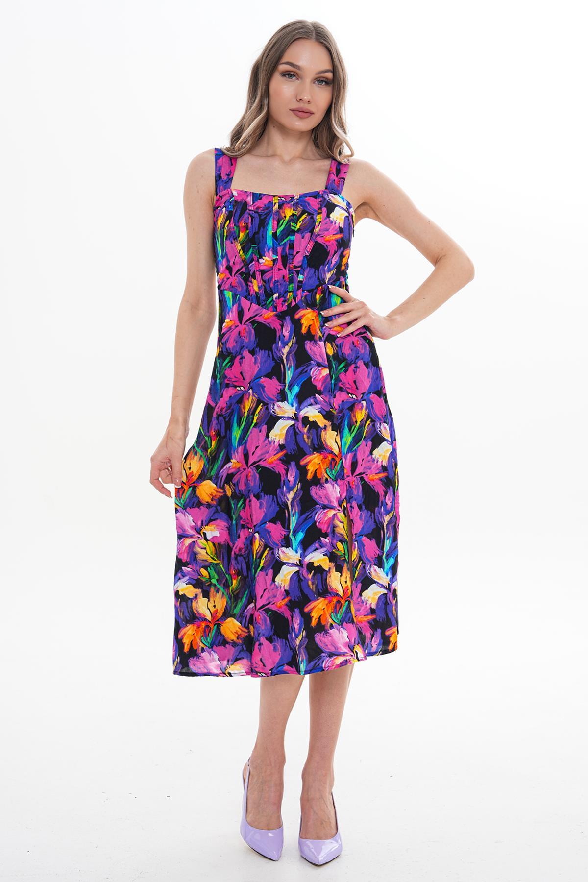 Balenli Kalın Askılı Elbise